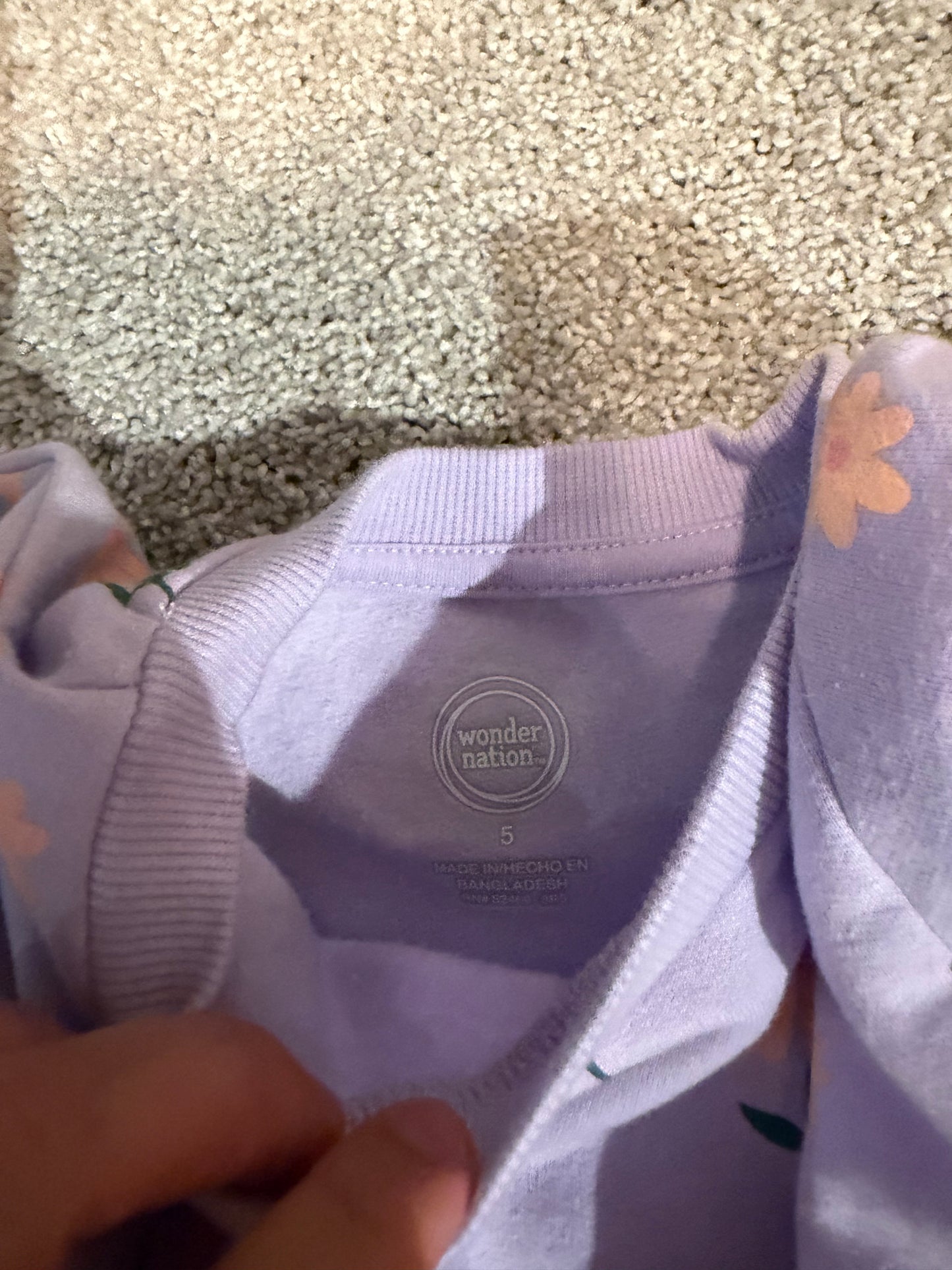 Toddler girl purple flower set size 4/5