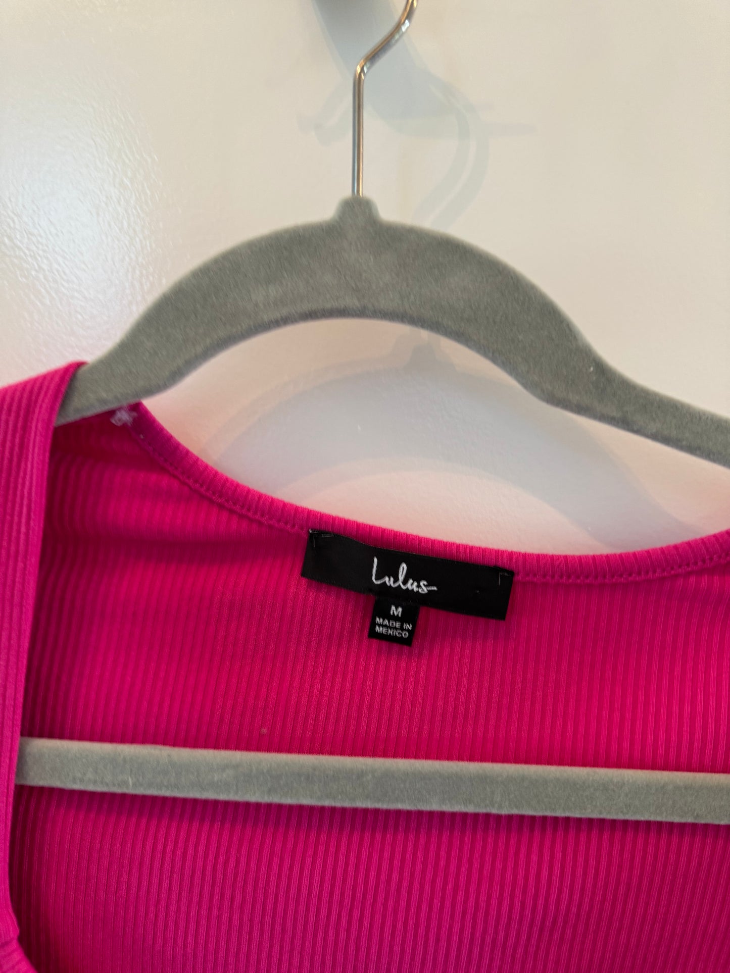 Lulu’s Here for Good Ribbed Top Women’s Medium Magenta