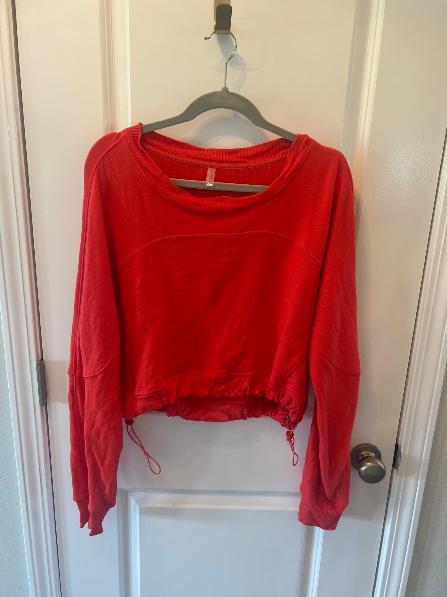 Free People FP Movement Off Sides Sweatshirt Women’s Size XS Red