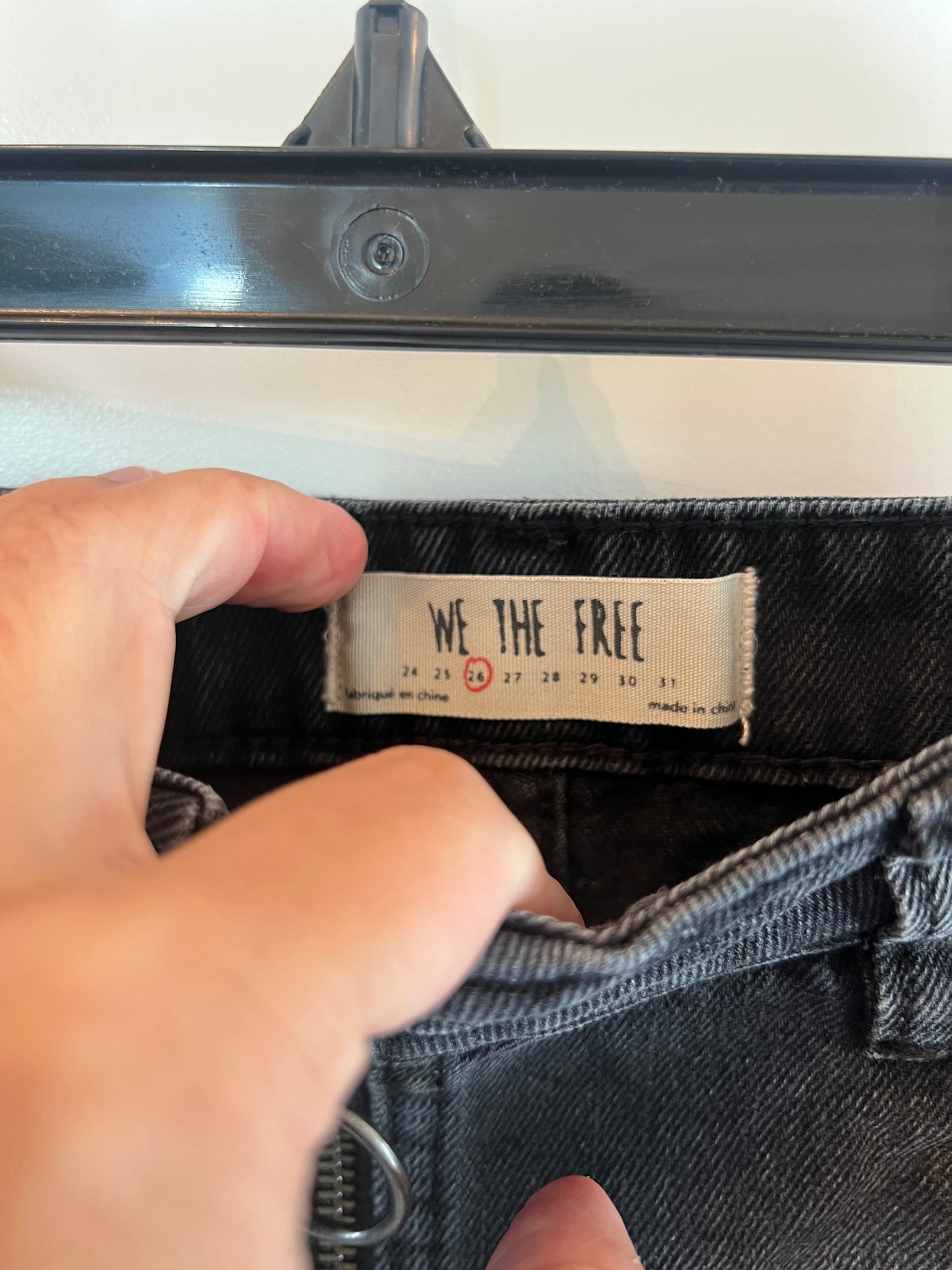 Free People Zip Front Denim Skirt Women’s Size 26 (2-4) Black