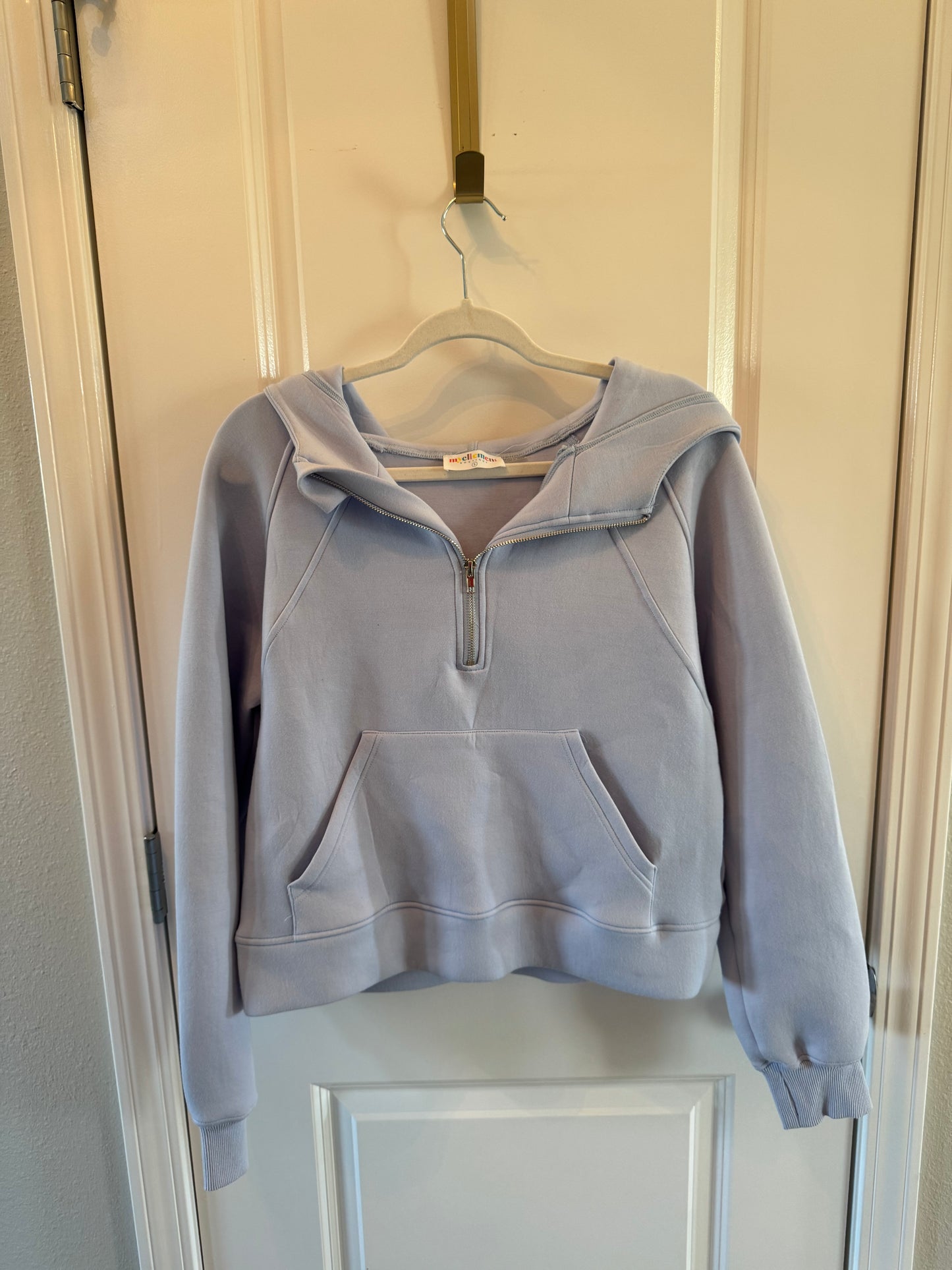 Half Zip Hooded Pullover Women’s Size Small Light Blue