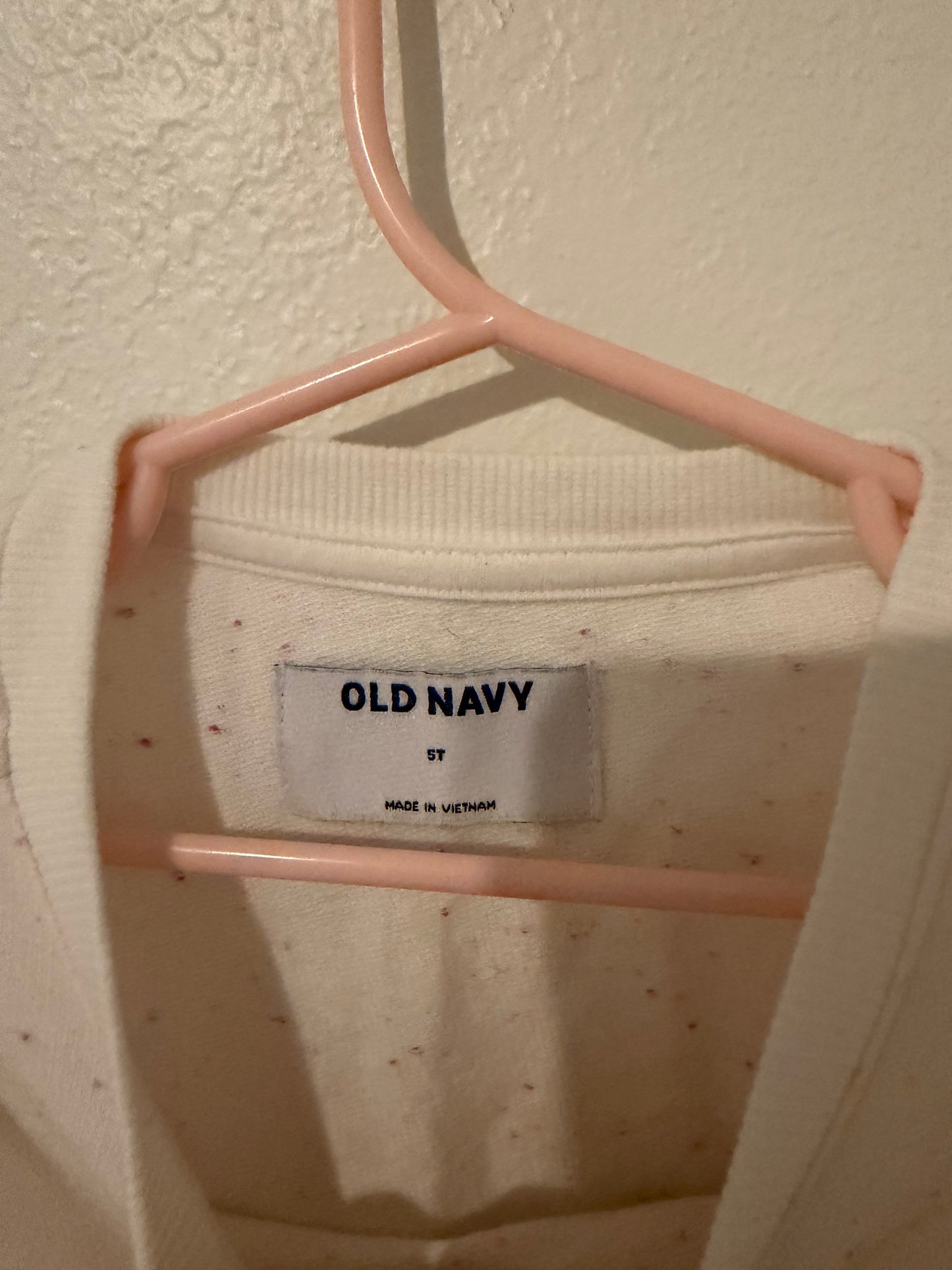 Old Navy Confetti Sweatshirt Toddler Size 5T Cream