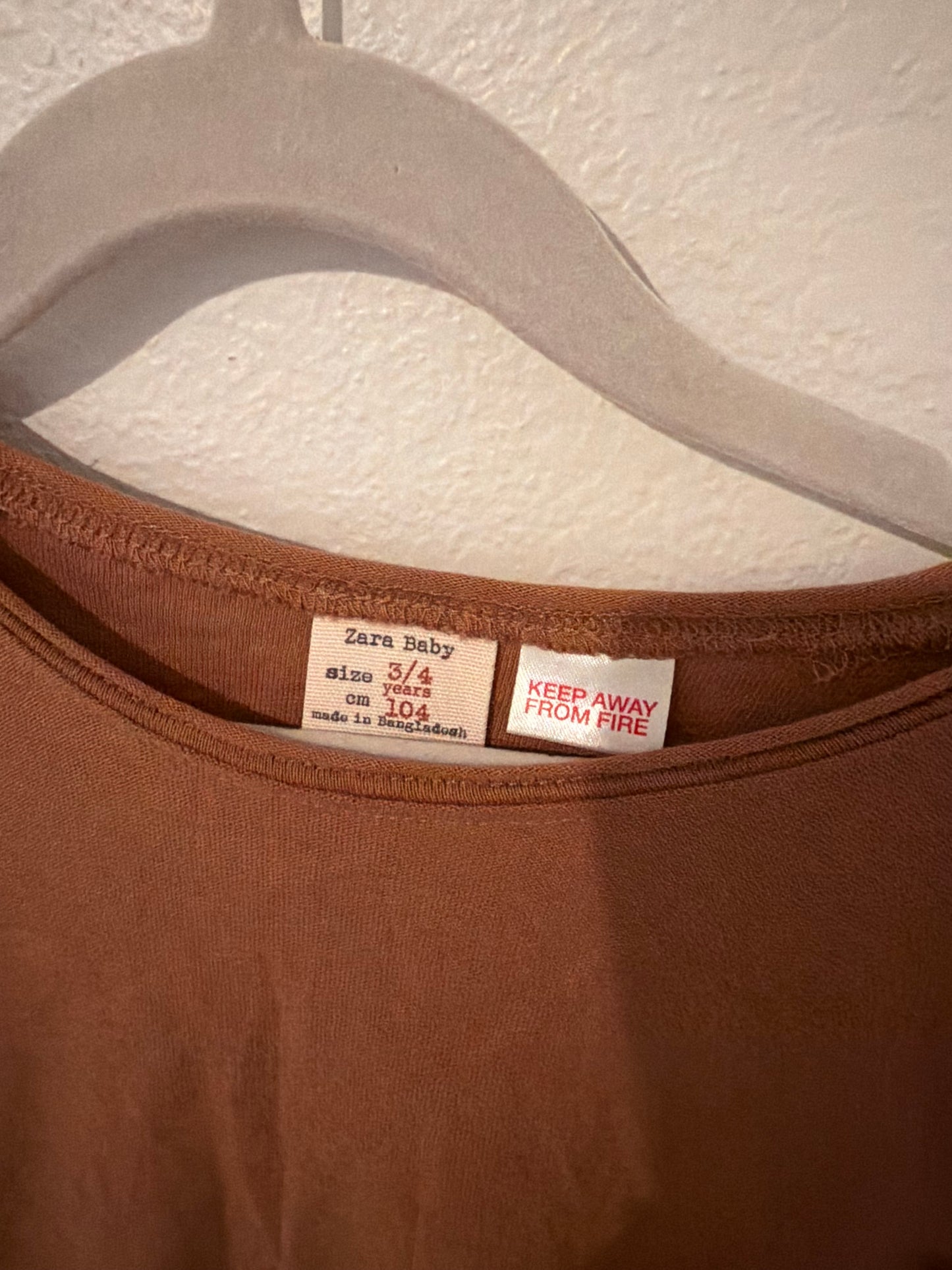 Zara Knit Top Toddler Size 3-4 Years Tan