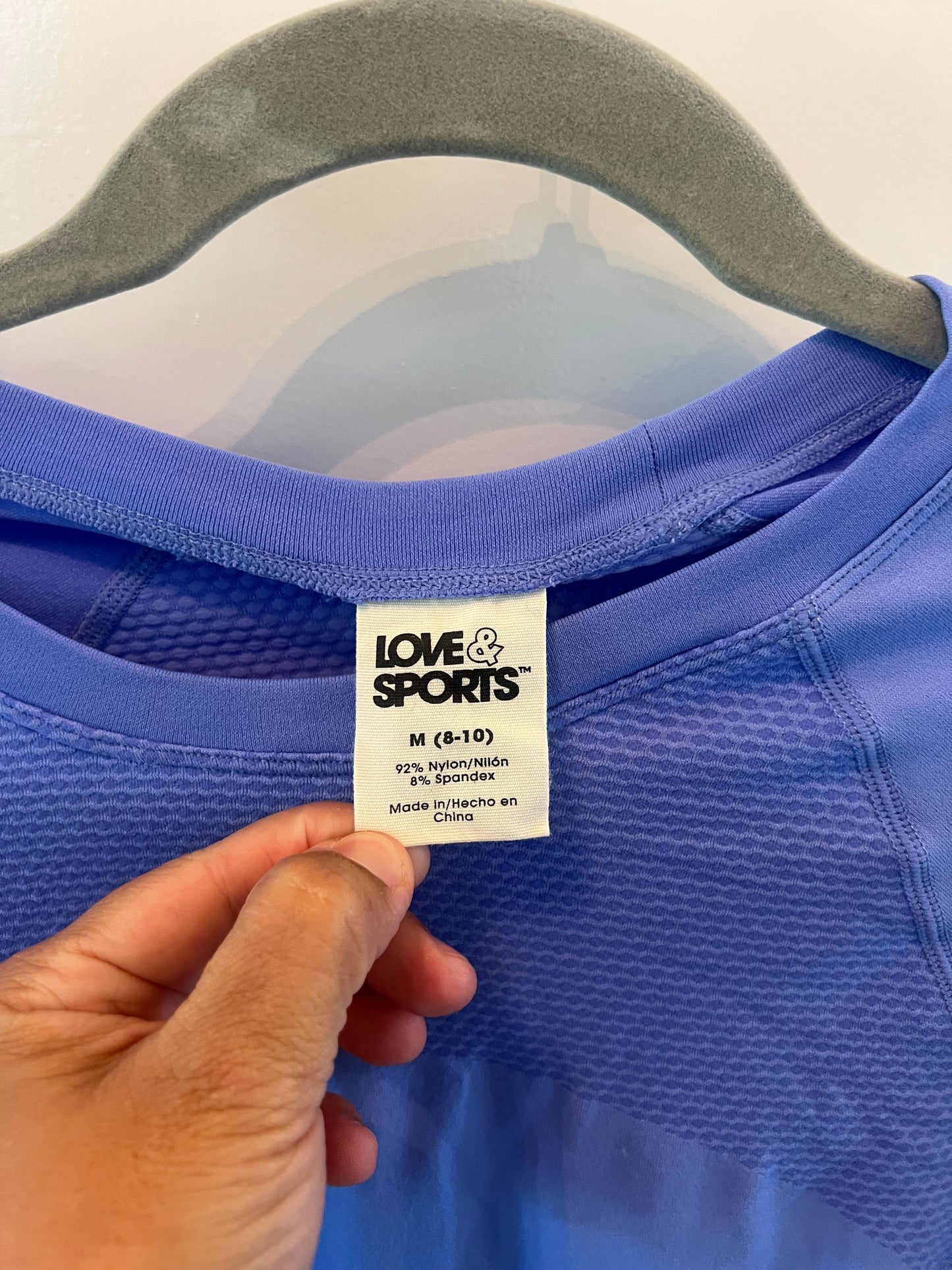 Love & Sports Long Sleeve Active Top Women’s Size Medium Periwinkle