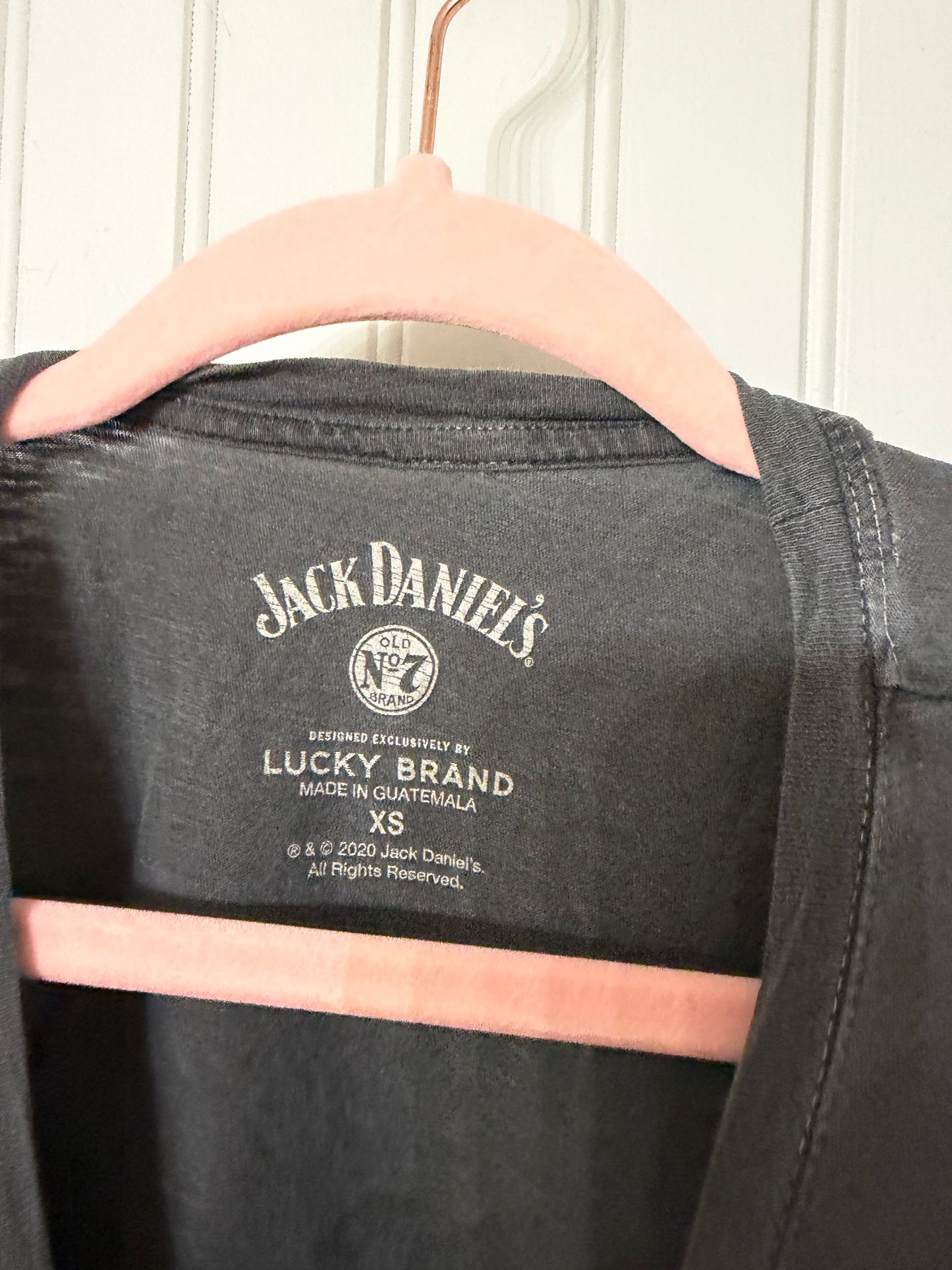 Lucky Brand Jack Daniel’s Graphic Tee Women’s XS Charcoal Gray