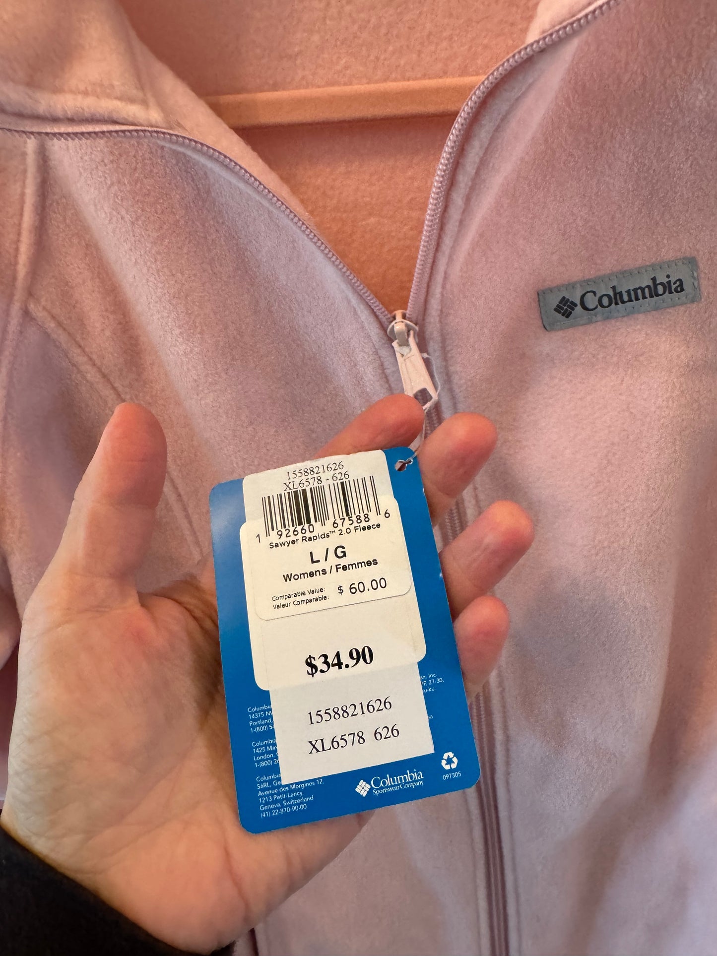 Columbia Pink Jacket Size Large
