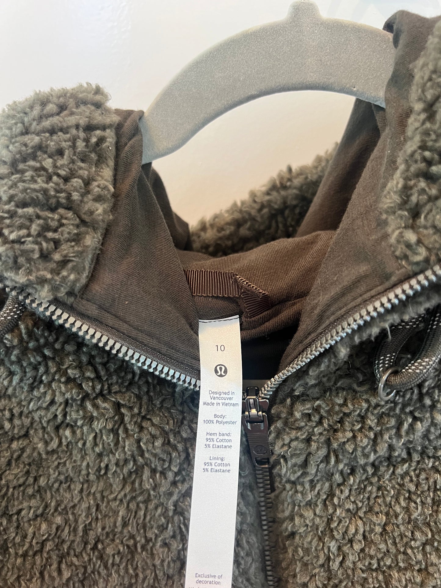 Lululemon Quarter Zip Sherpa Pullover Women’s Size 10 (Medium) Olive Green