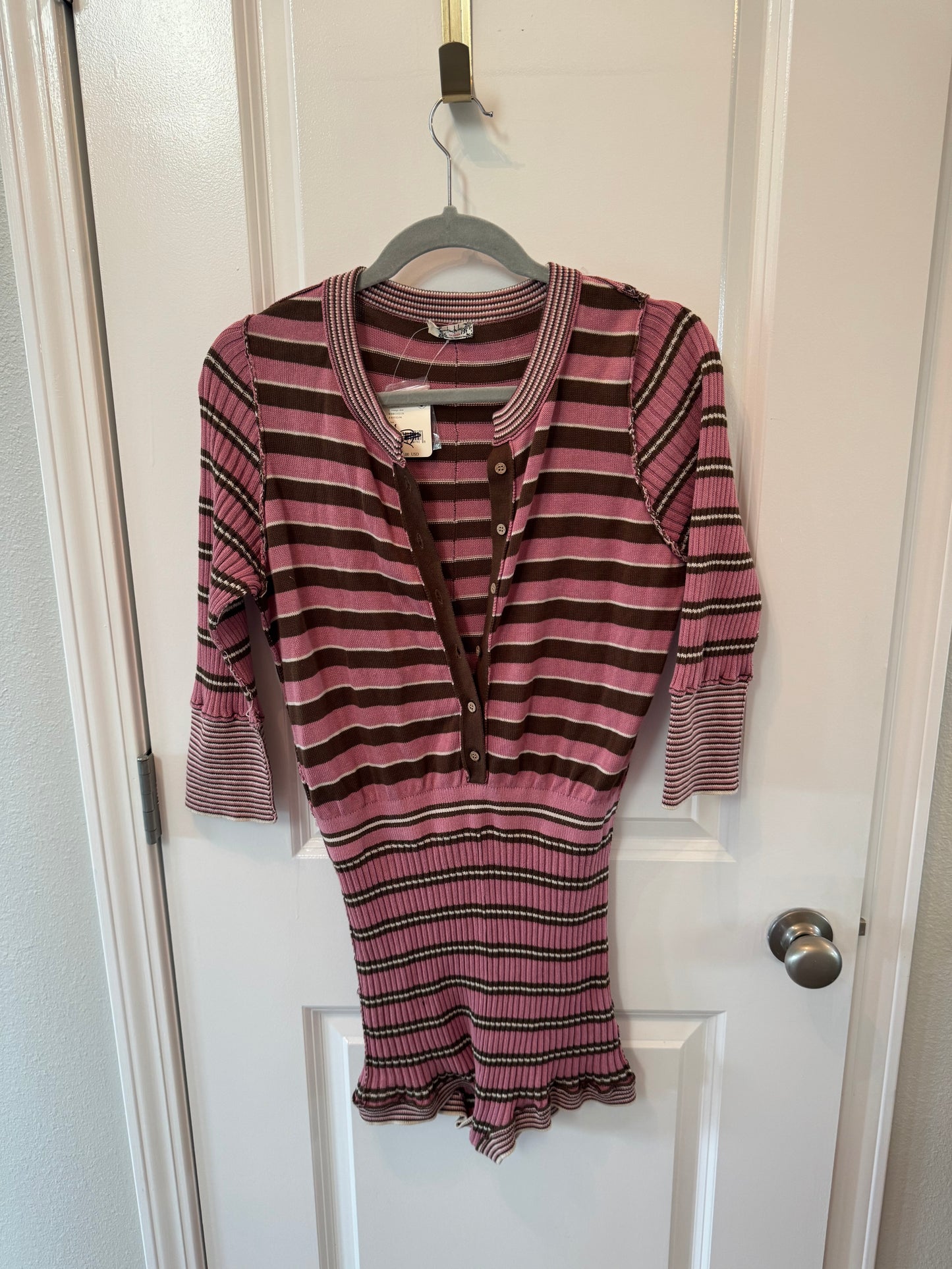 Free People Stripe Easy To Love Romper Women’s Medium NWT