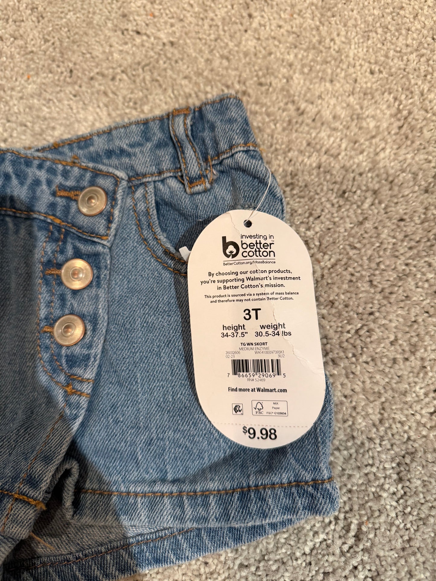 Denim Skort Toddler Size 3T NWT
