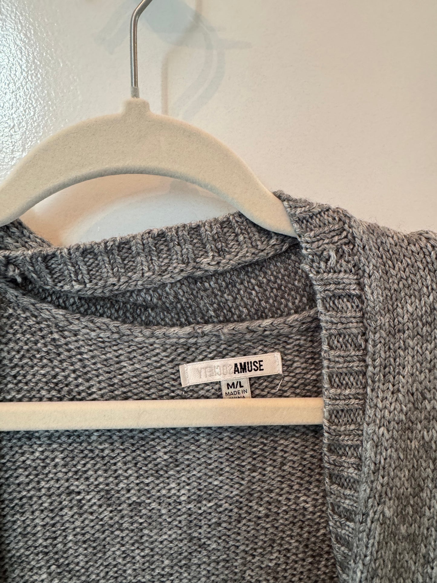 Amuse Society Beckett Cardigan Women’s M/L Gray