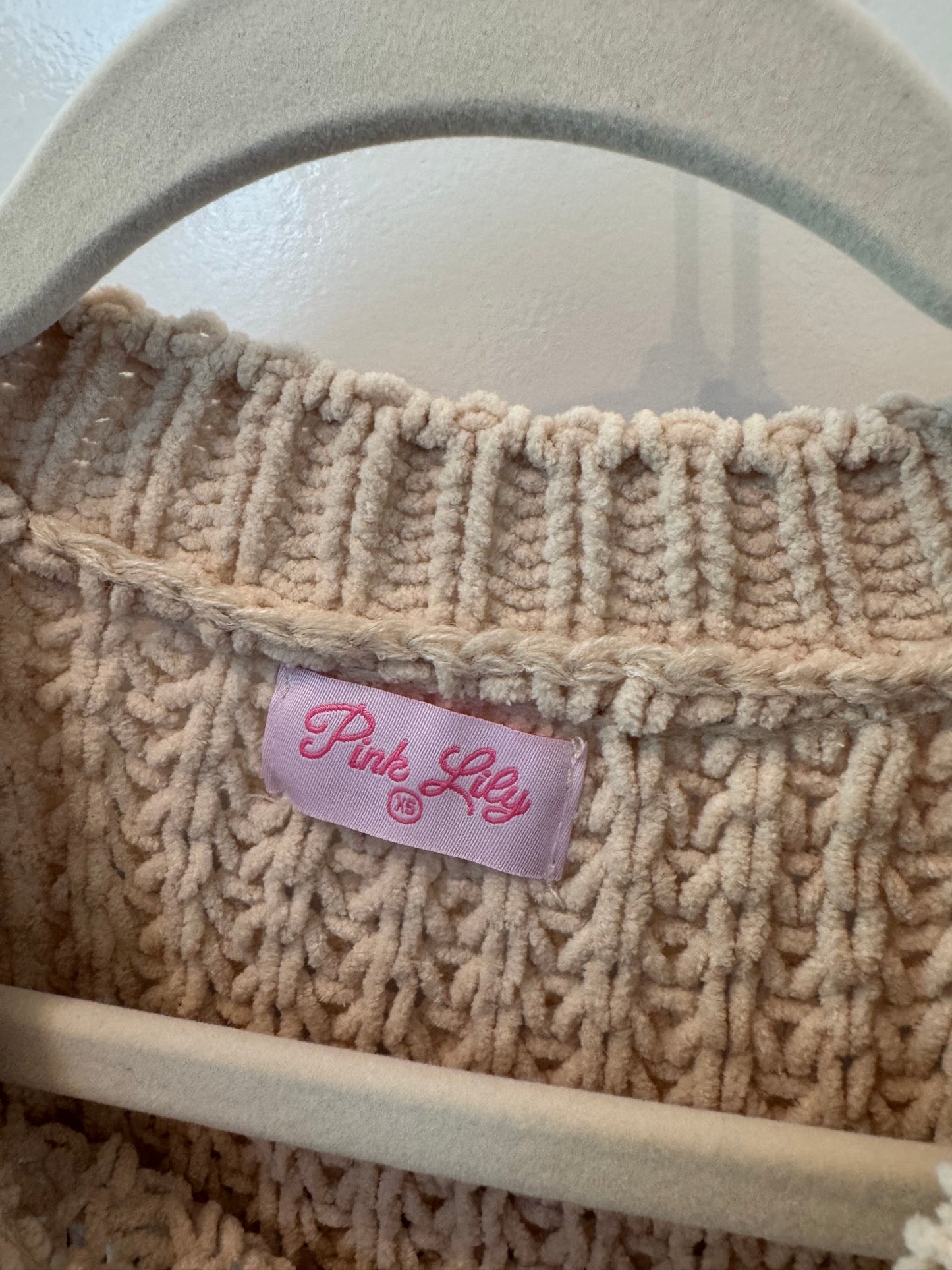 Pink Lily Wide Open Spaces Chenille Sweater Women’s XS Tan