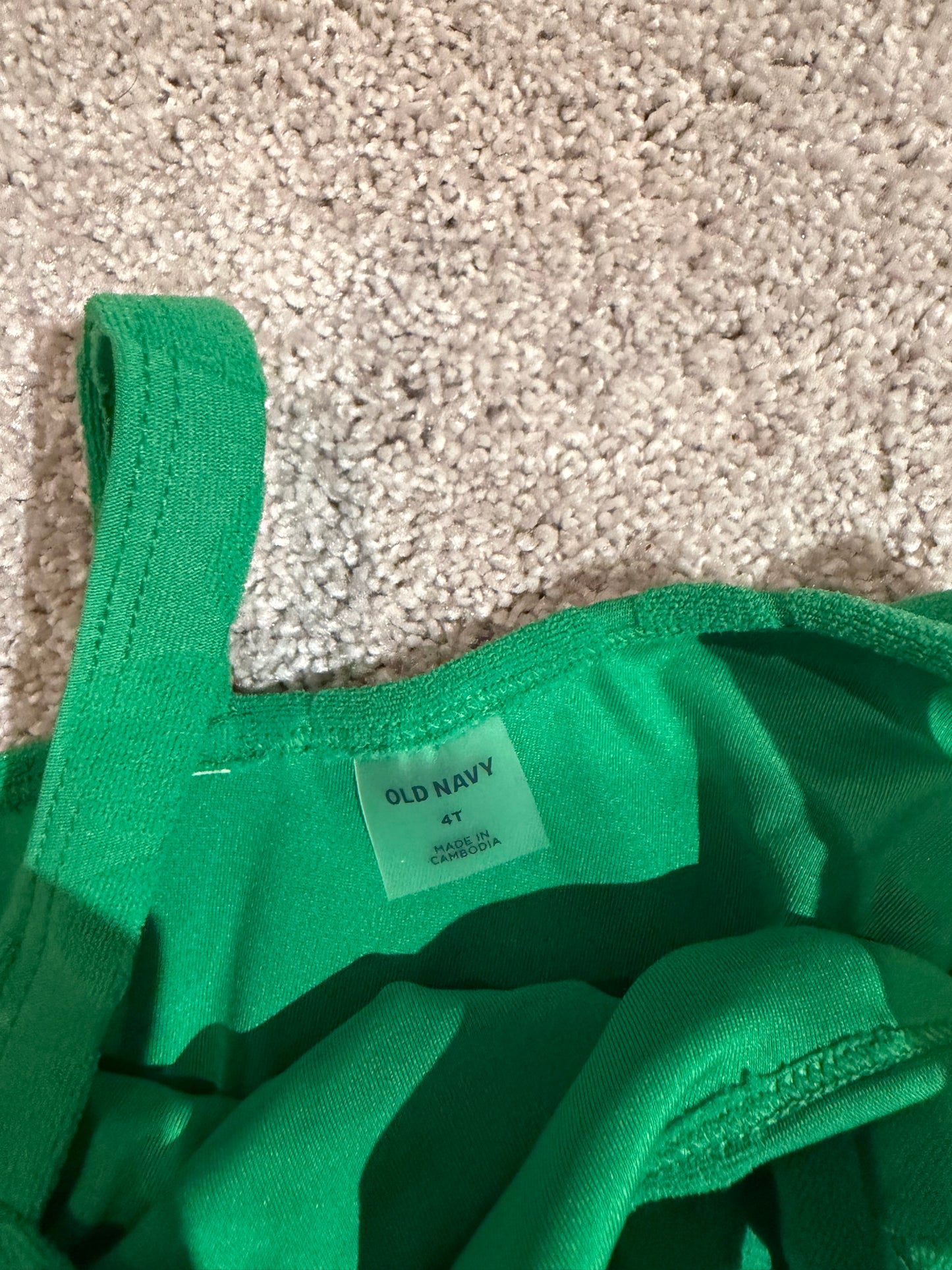 Old Navy Flower Texture Swimsuit Toddler Size 4T Green