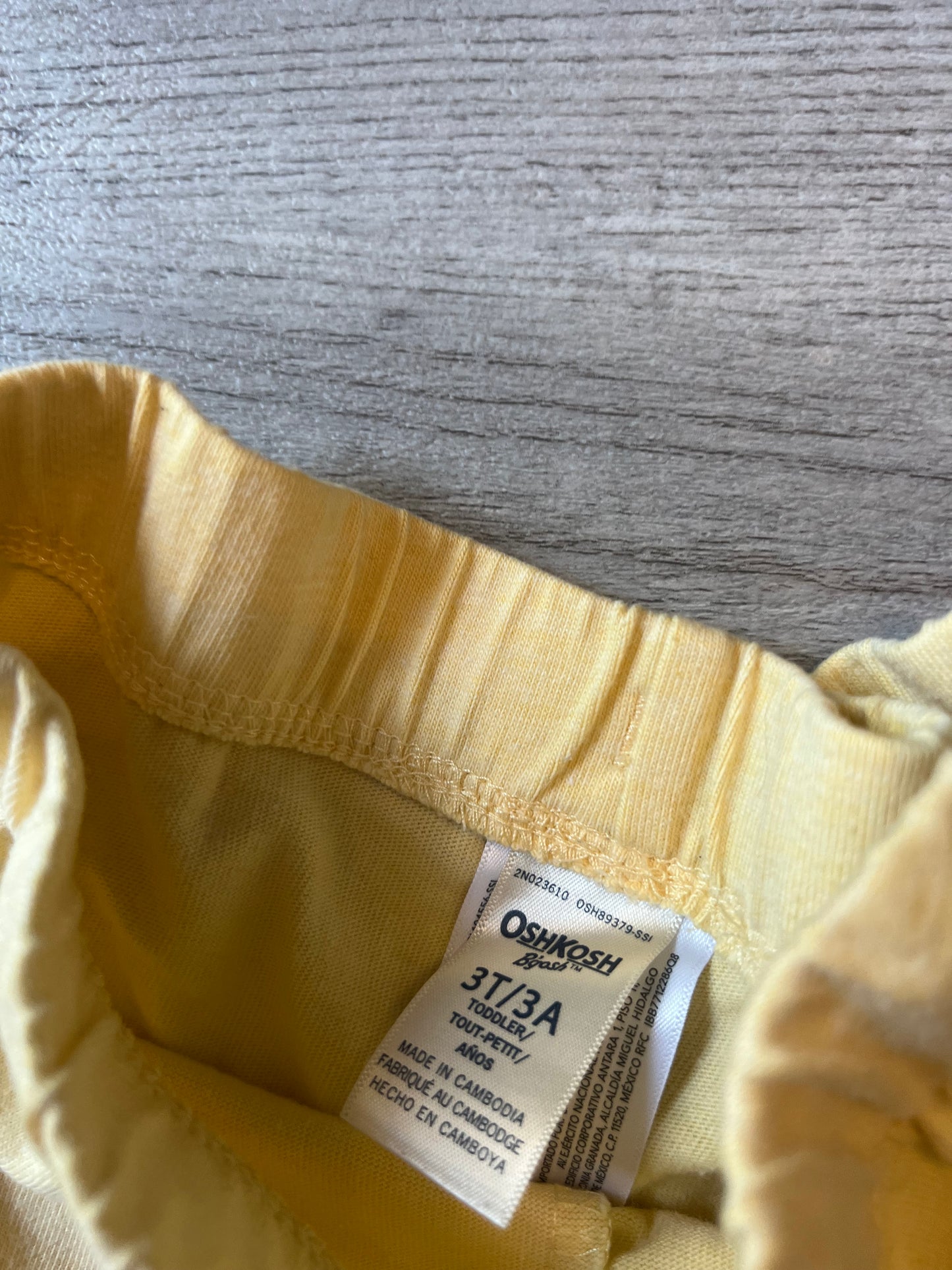 OshKosh B'gosh Drawstring Shorts Toddler Girl Size 3T Pastel Yellow
