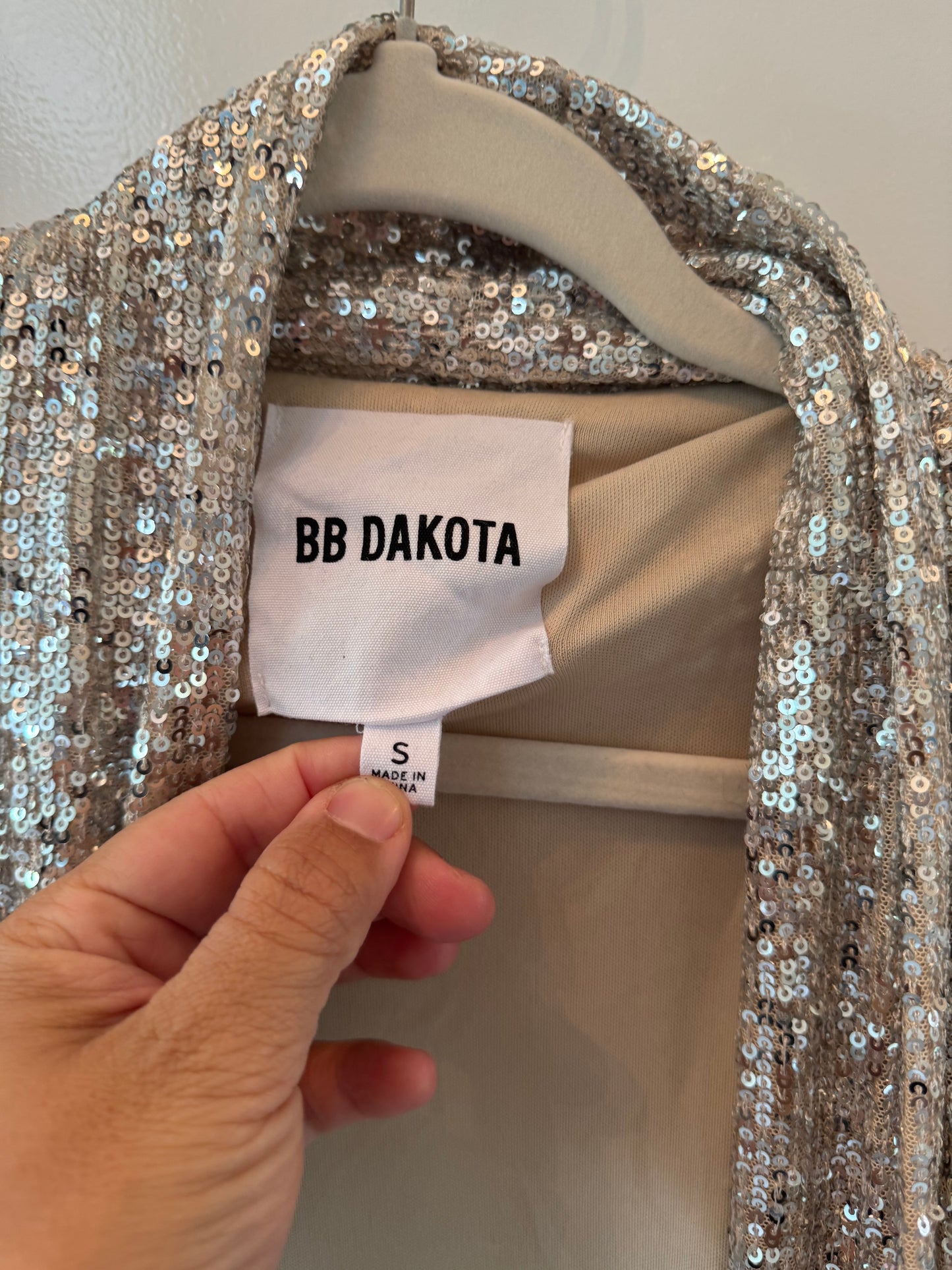 BB Dakota Show Stopper Sequin Duster Women’s Small