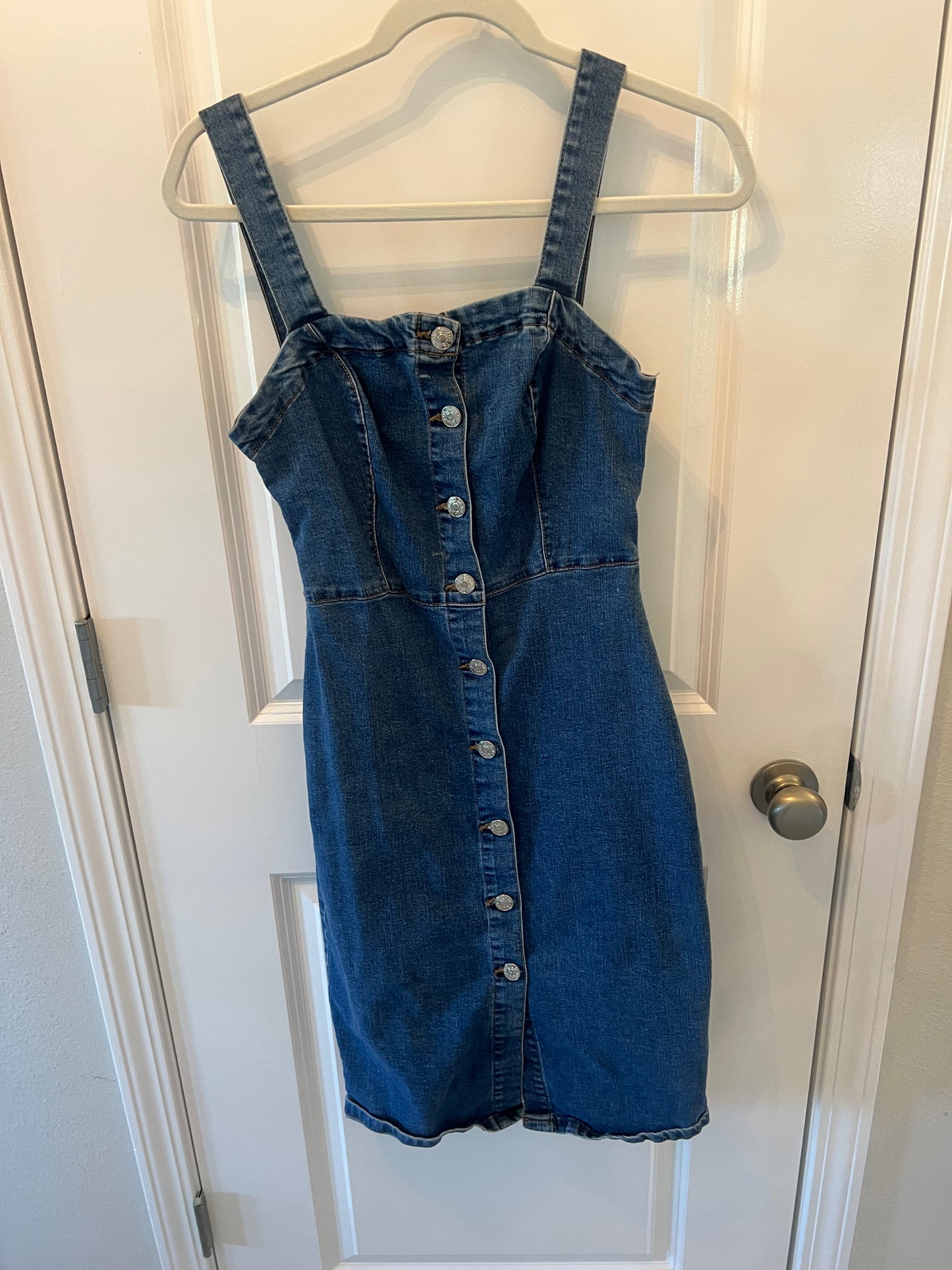 Denim Button Front Overall Dress Women’s Size 6