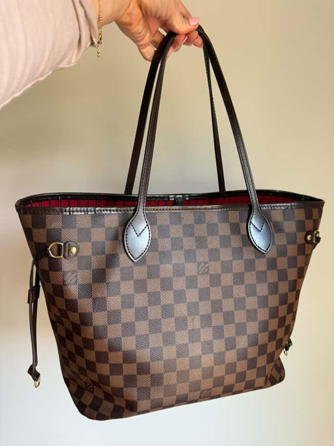 Louis Vuitton Damier Ebene Neverfull w/Pouch GM Tote