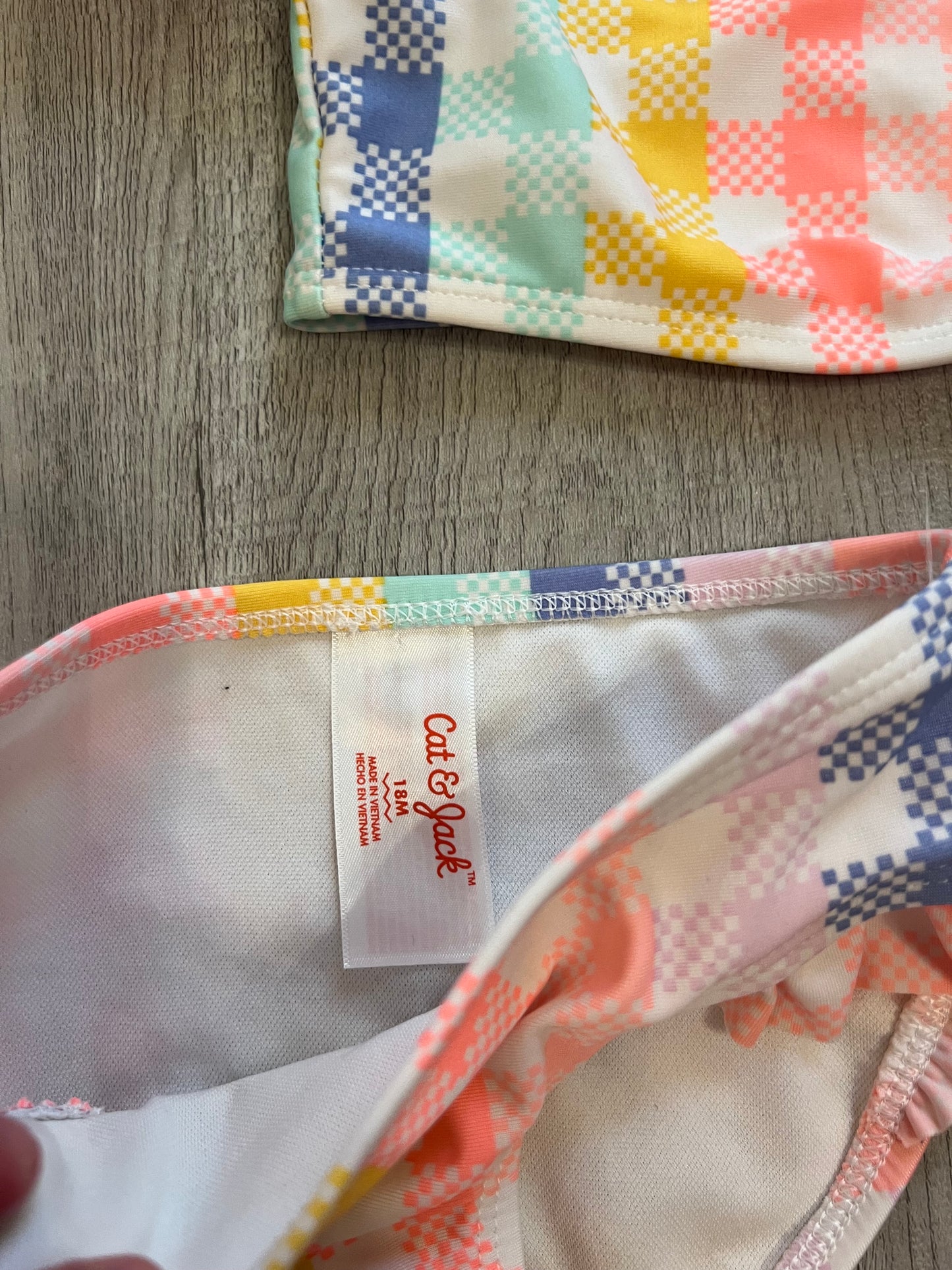 Cat & Jack Rainbow Plaid Bikini Baby Girl Size 18M
