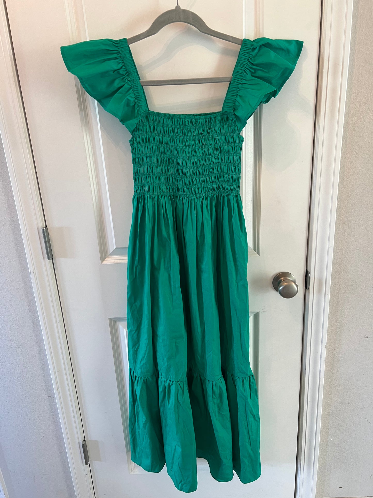 OPI Smock Off the Shoulder Summer Dress Women’s Size XS 0-2 Green