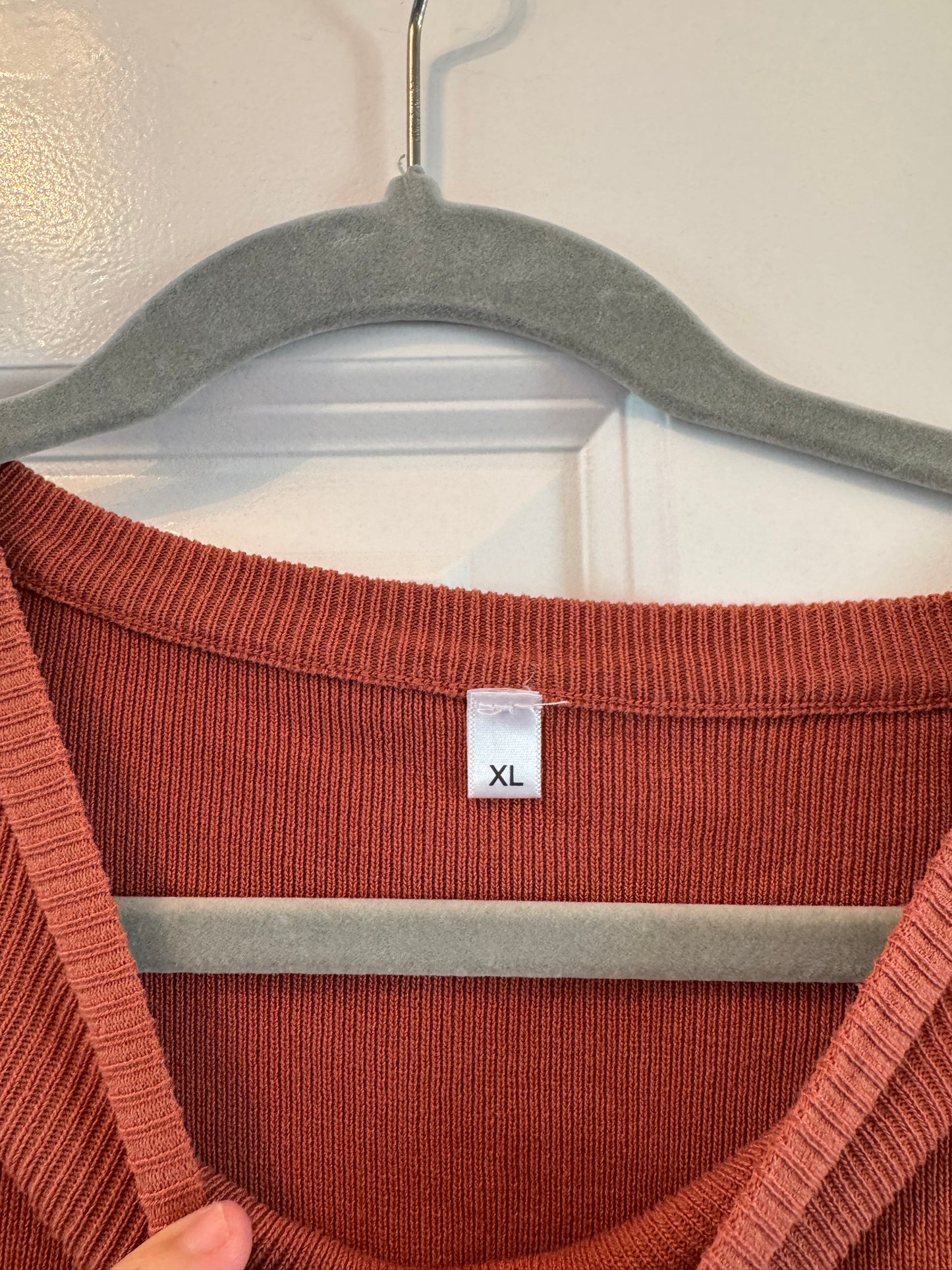 Ribbed Loungewear Matching Set Women’s Size XL Burnt Orange