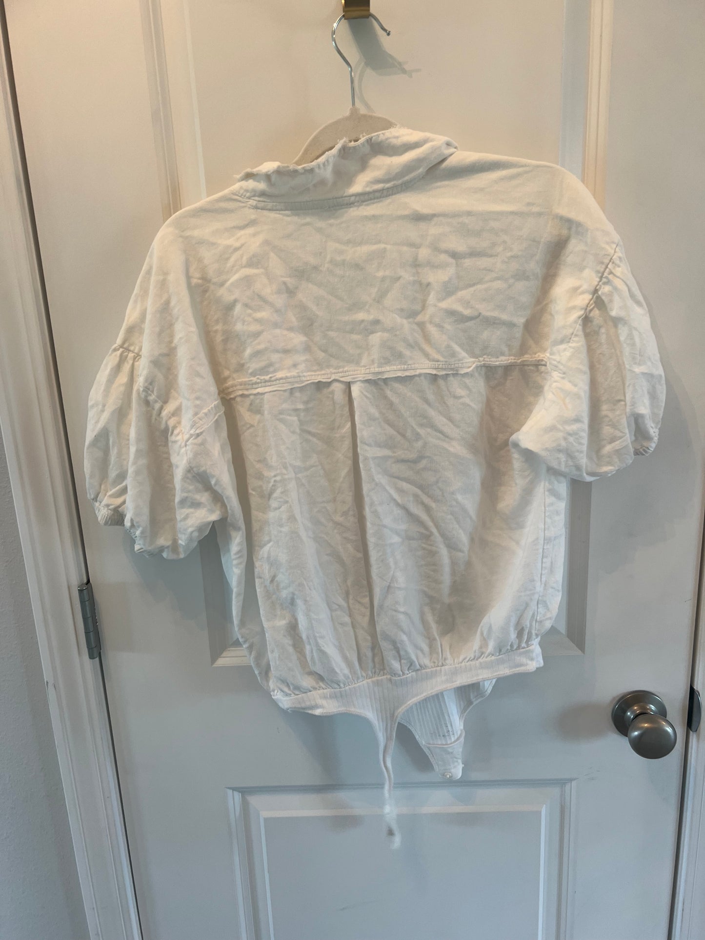 Free People Bodysuit Short Sleeve Women’s Size Small White