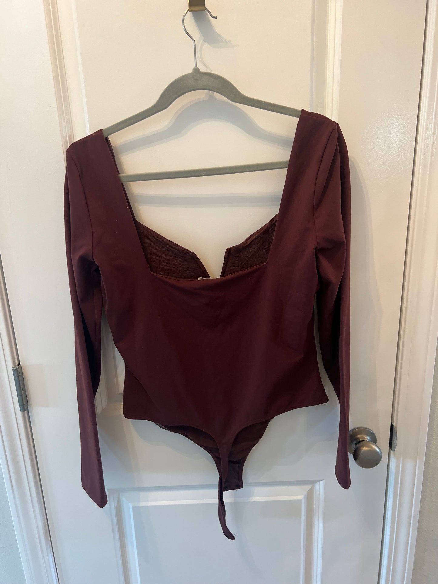 Free People Stars Aligned Bodysuit Women’s Size Large Bitter Chocolate