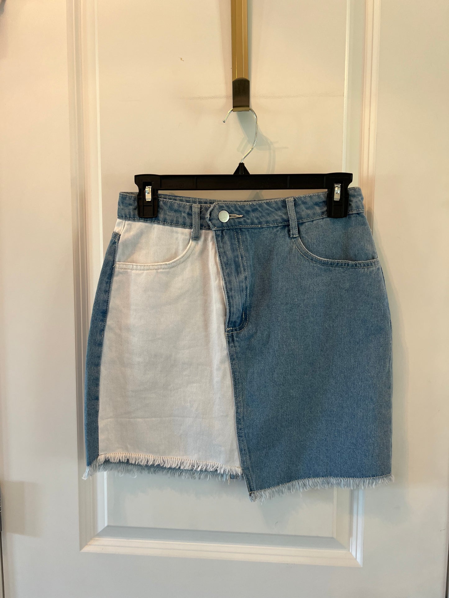 Havana Color Block Denim Skirt Women’s Small