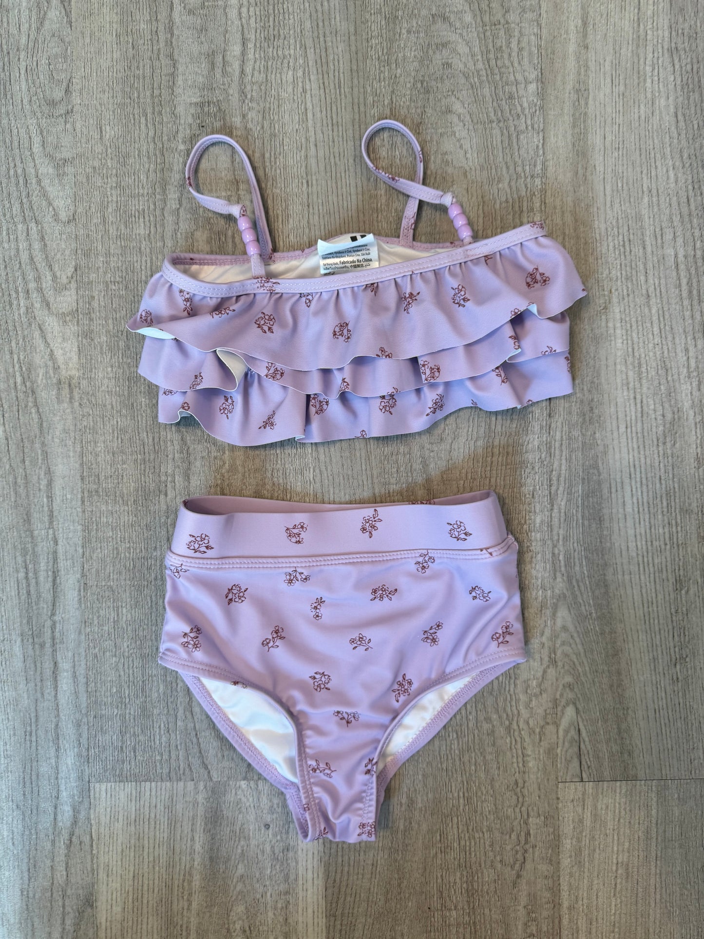 Cotton On Floral Ruffle Bikini Toddler Girl Size 4 Years Pastel Purple