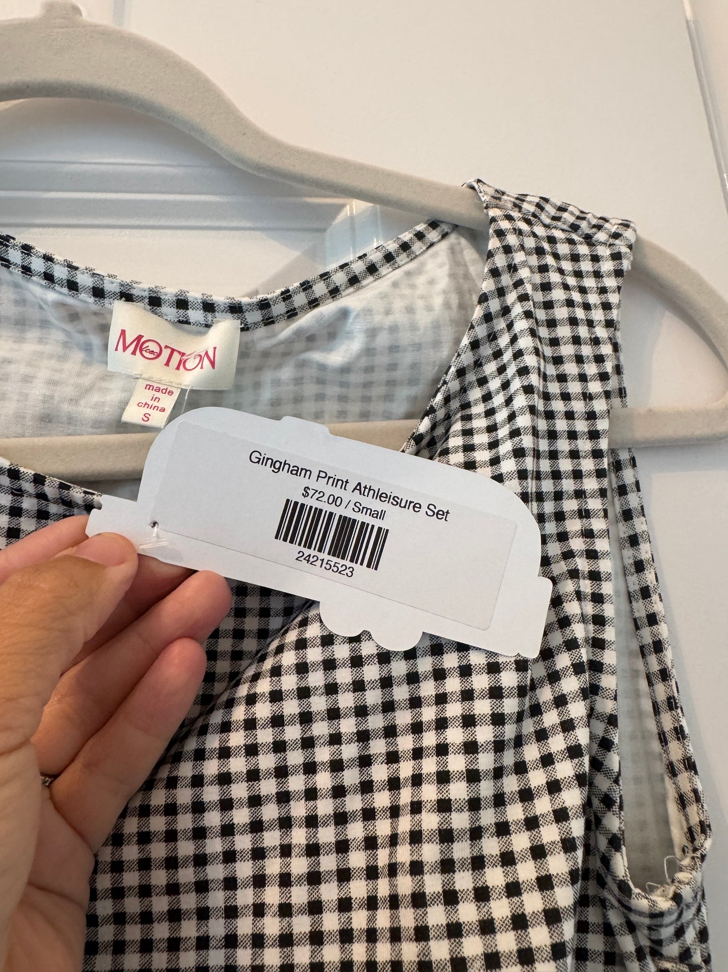 Gingham Active Matching Set Women’s Small NWT