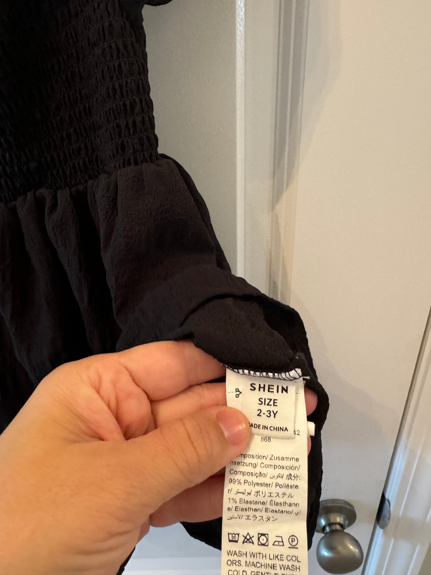 Smock Dress Toddler Girl Size 2-3 Years Black