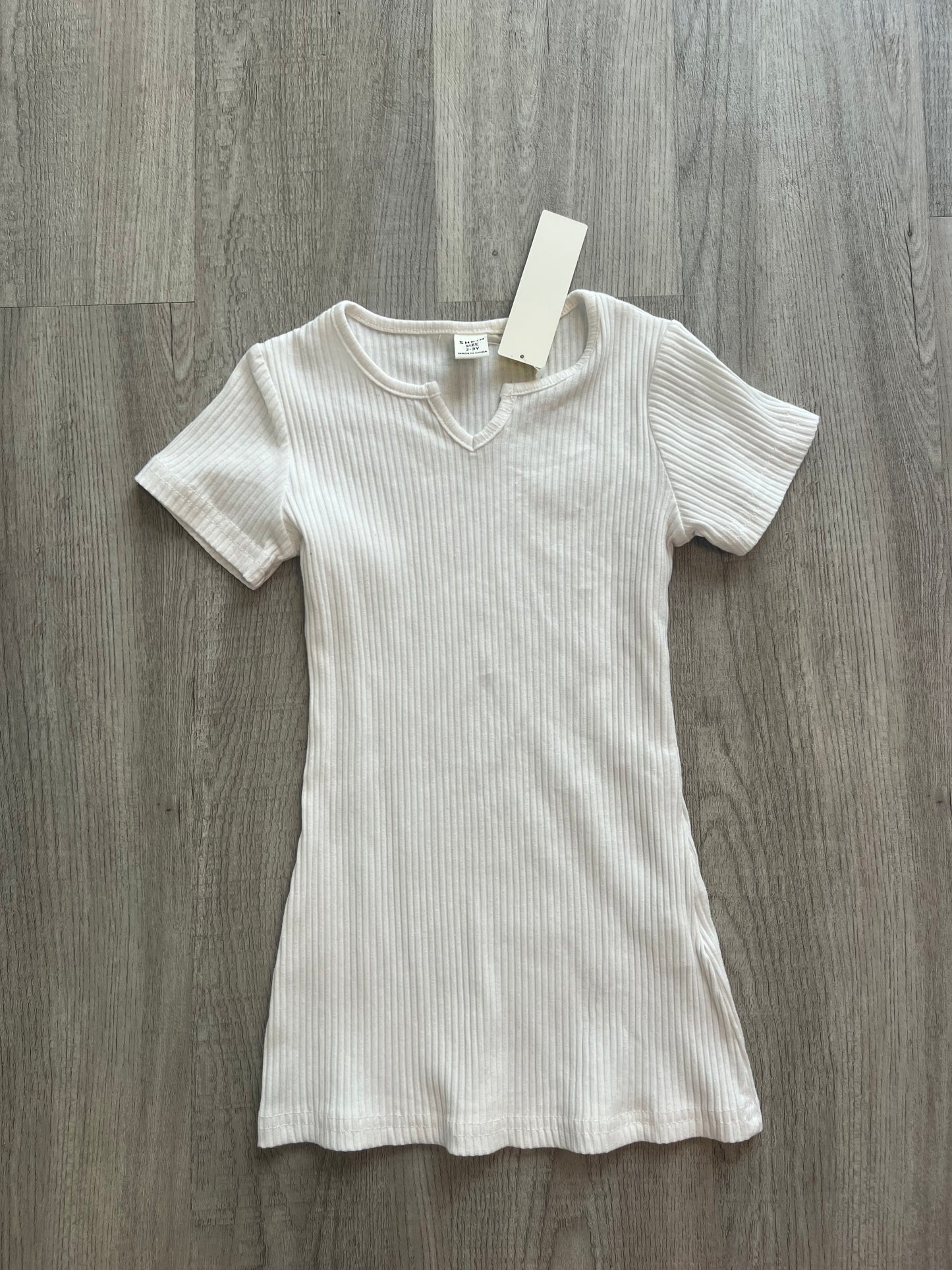 TShirt Dress Toddler Girl Size 2/3 Years Solid White NWT