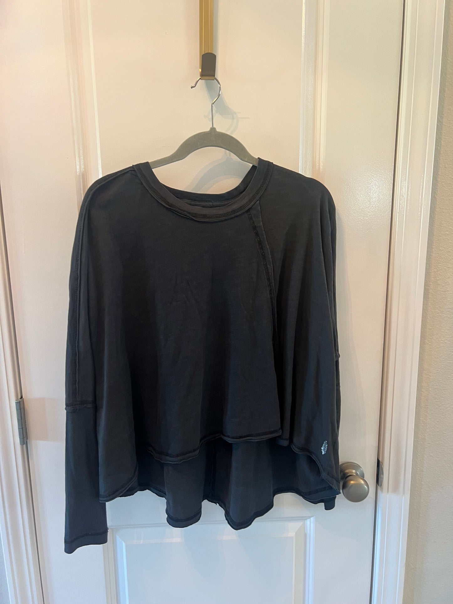 Free People FP Movement Long Sleeve Slub Top Women’s Size Medium Dark Gray