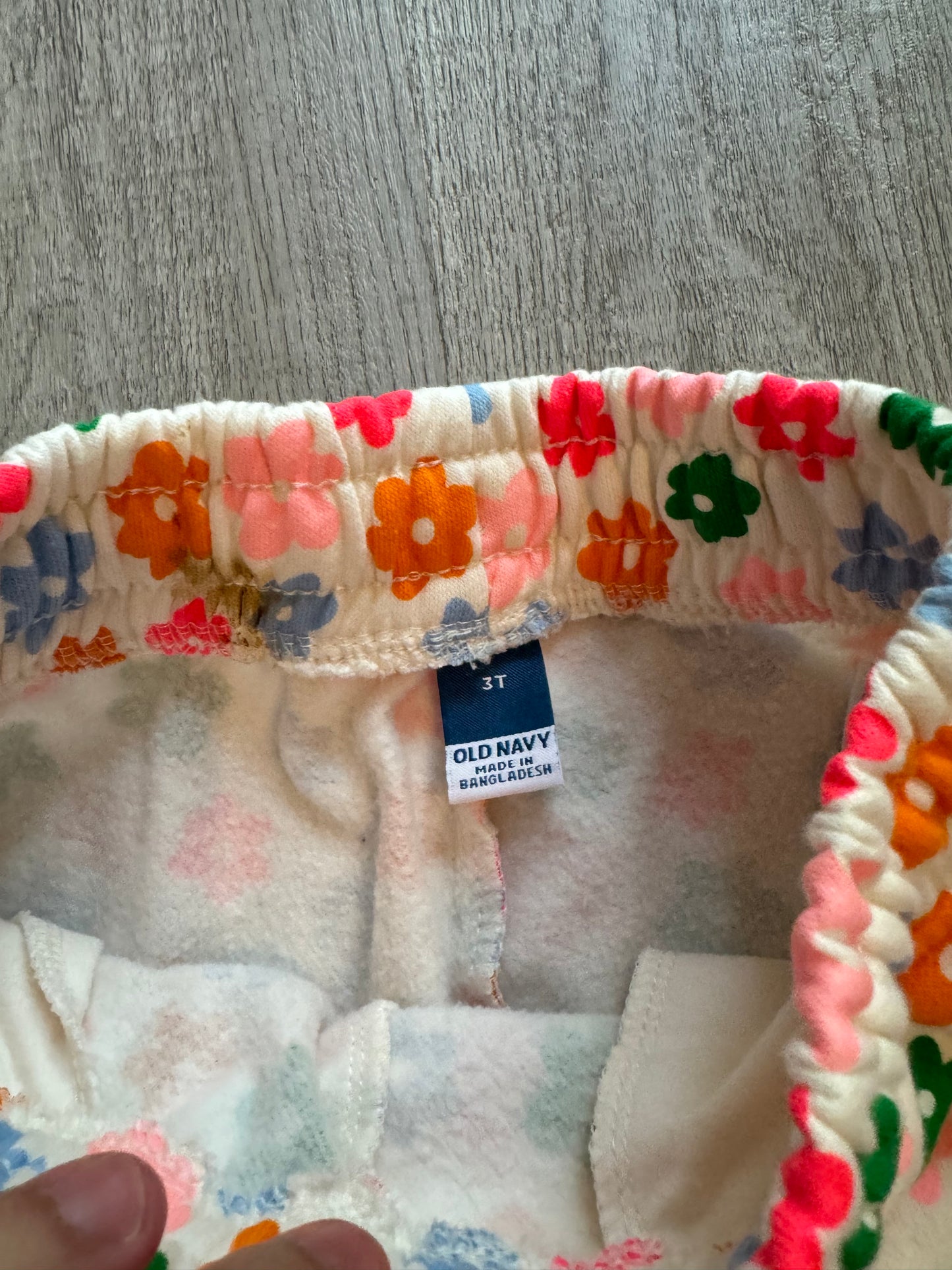 Old Navy Flower Print Matching Set Toddler Girl Size 3T White Multi