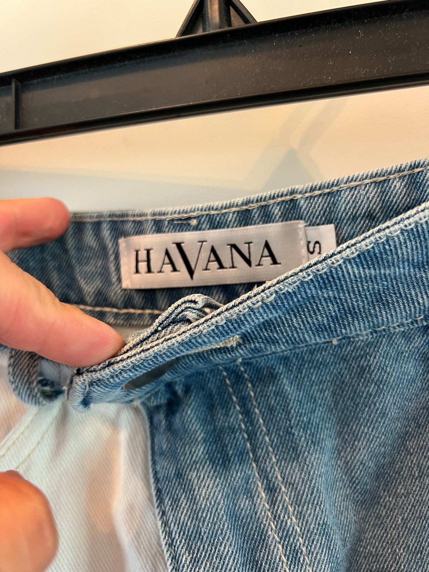 Havana Color Block Denim Skirt Women’s Small