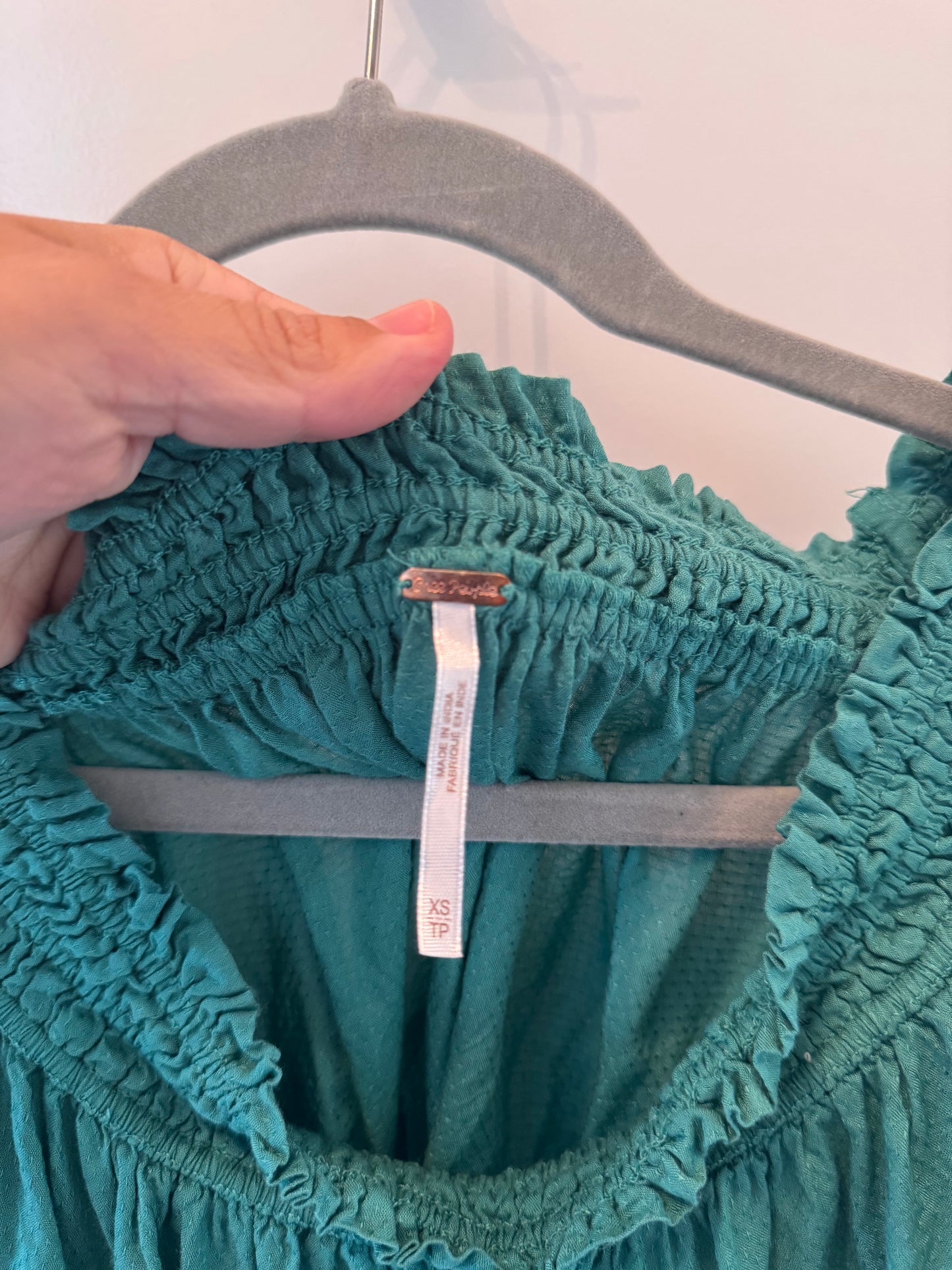 Free People Peasant Top Women’s XS Teal