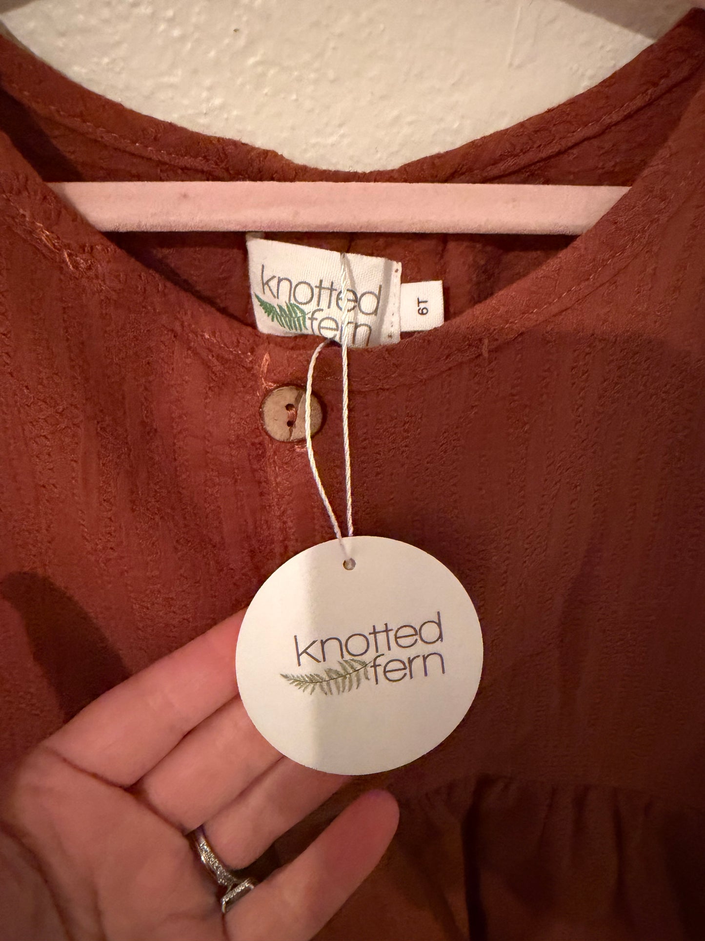Knotted Fern Dress Toddler Size 6T Rust NWT