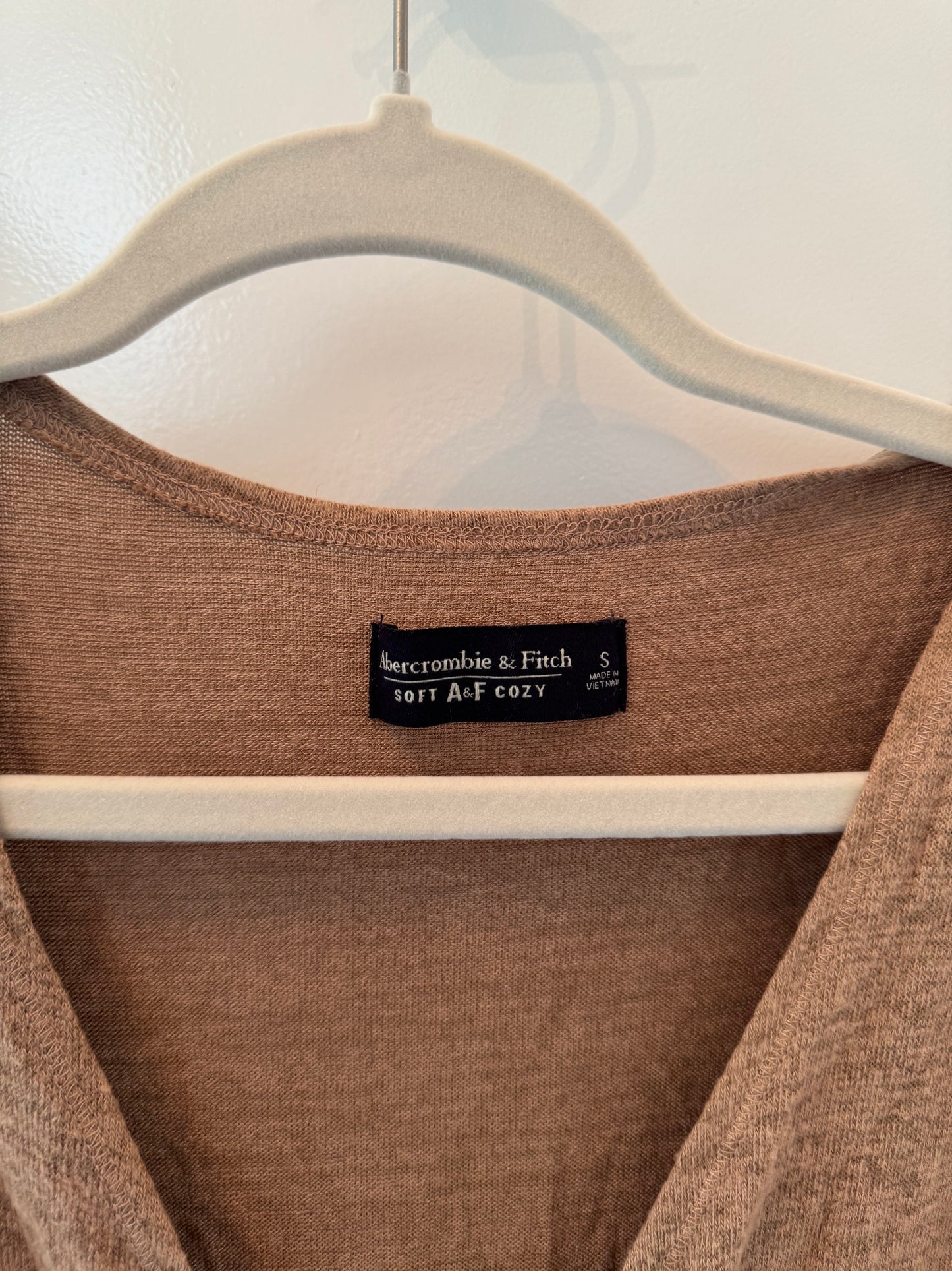 Abercrombie & Fitch Tie Front Knit Top Women’s Small Tan