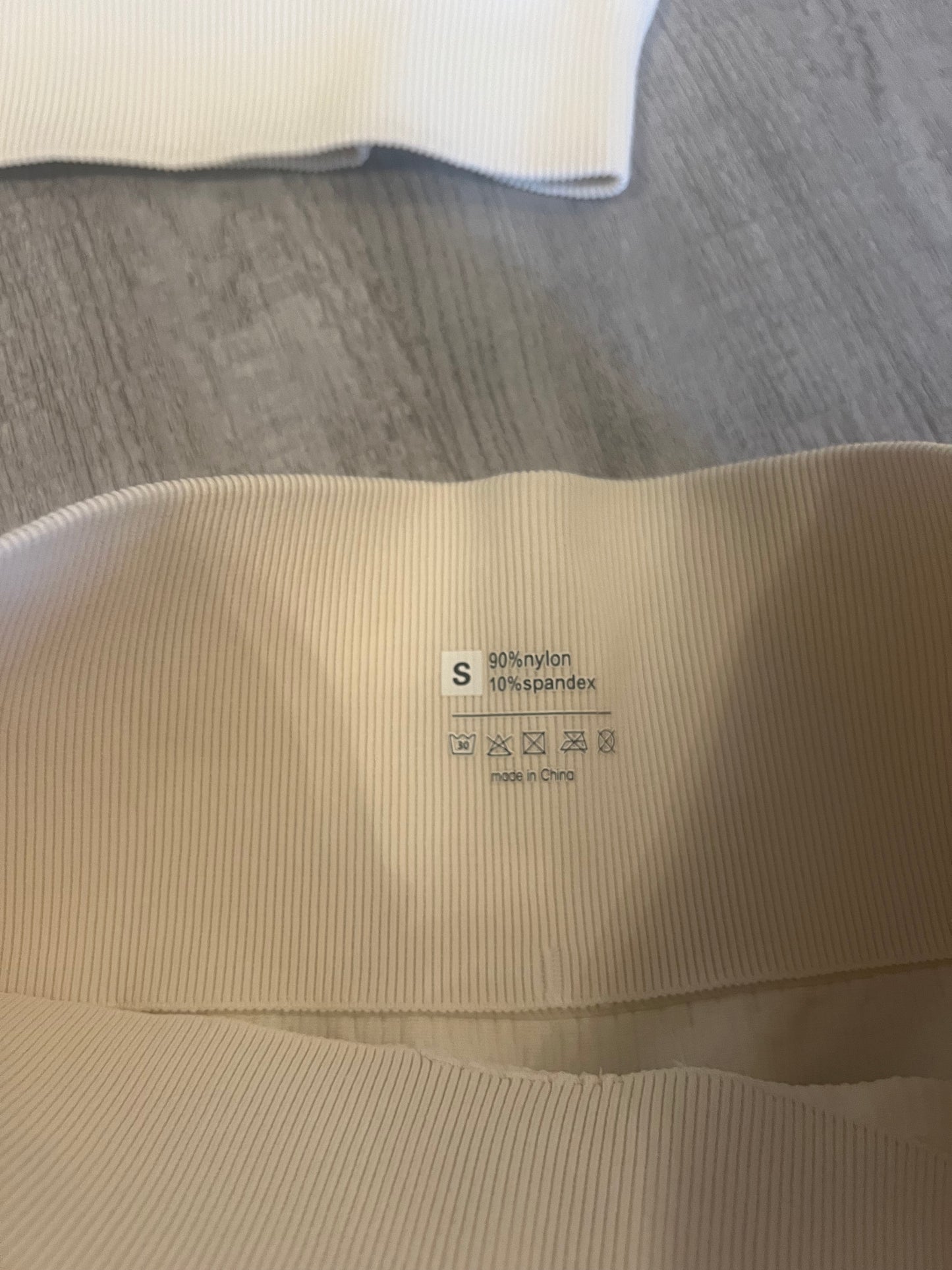 Ribbed Matching Set Women's Size Small Cream