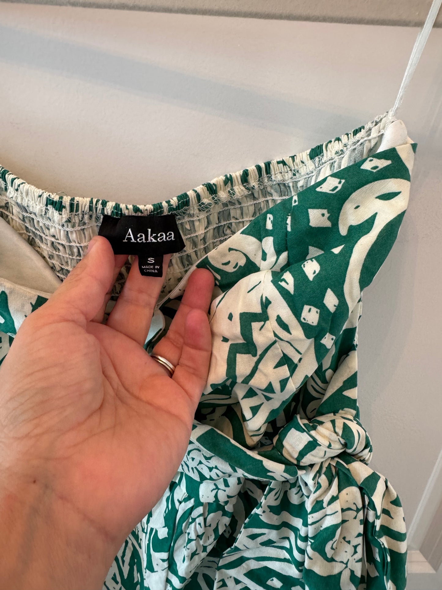 Aakaa Print Maxi Dress Women’s Small Green