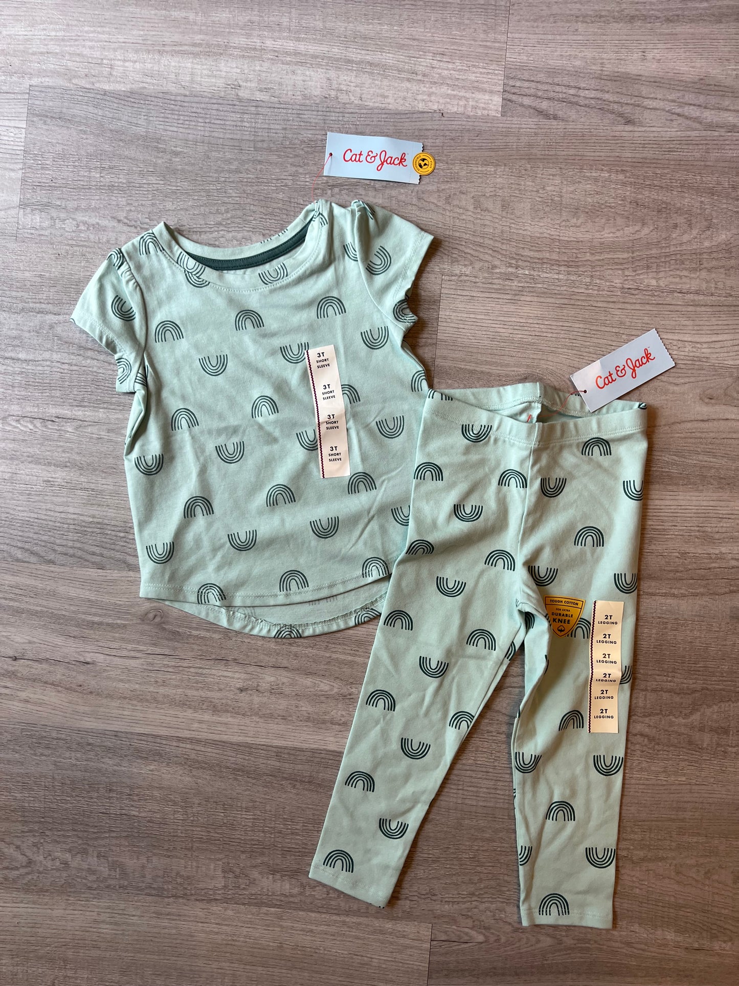 Cat & Jack Rainbow Matching Set Toddler Girl Size 2-3 Years Mint NWT