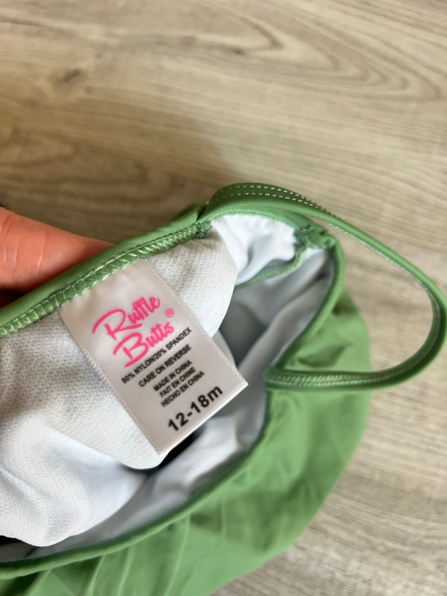 Ruffle Butts Swimsuit Baby Size 12-18M Green