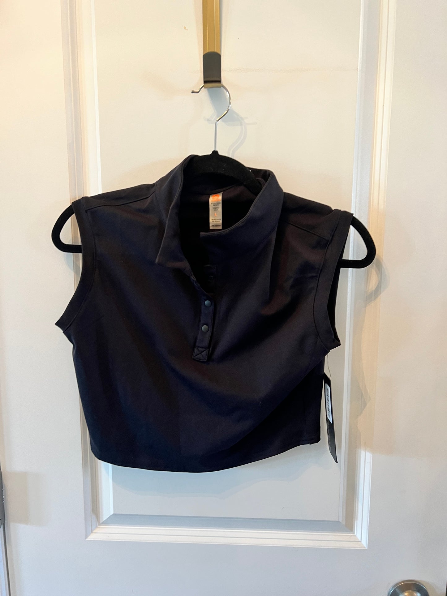 Mono B Cropped Polo Tank Women’s Large Black NWT