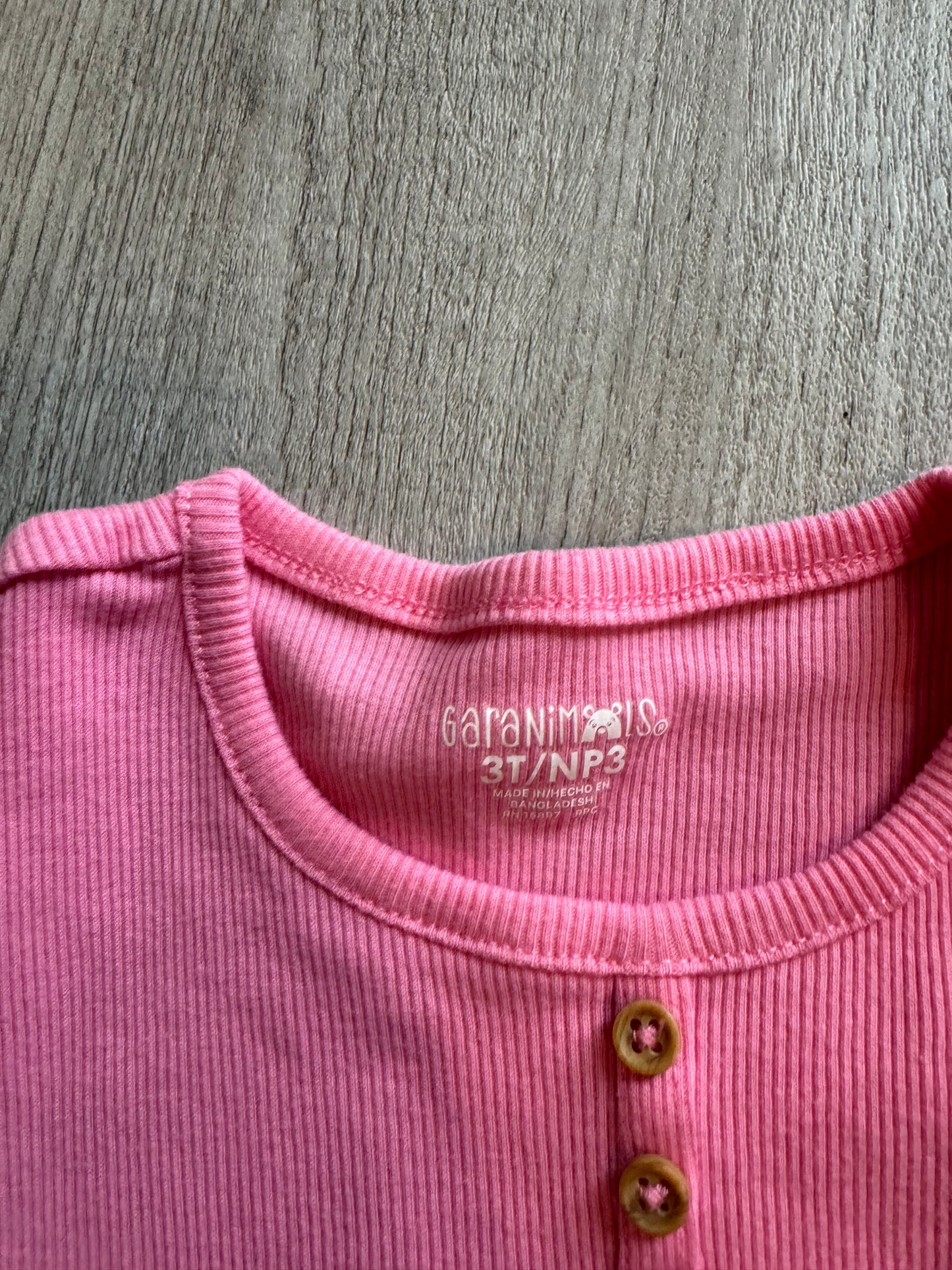 Ribbed Matching Set w Scalloped Edges Toddler Girl Size 3T Pink
