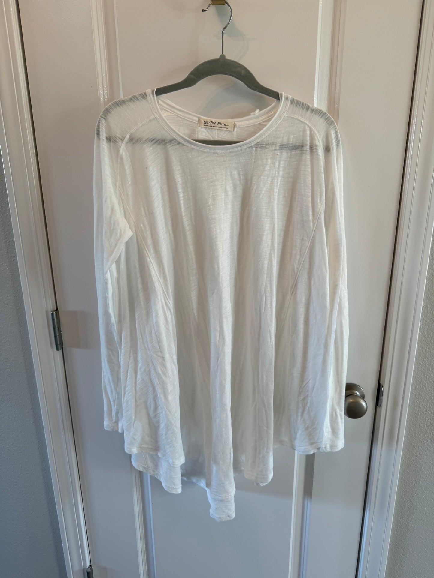 Free People We the Free Long Sleeve Top Women’s Large White