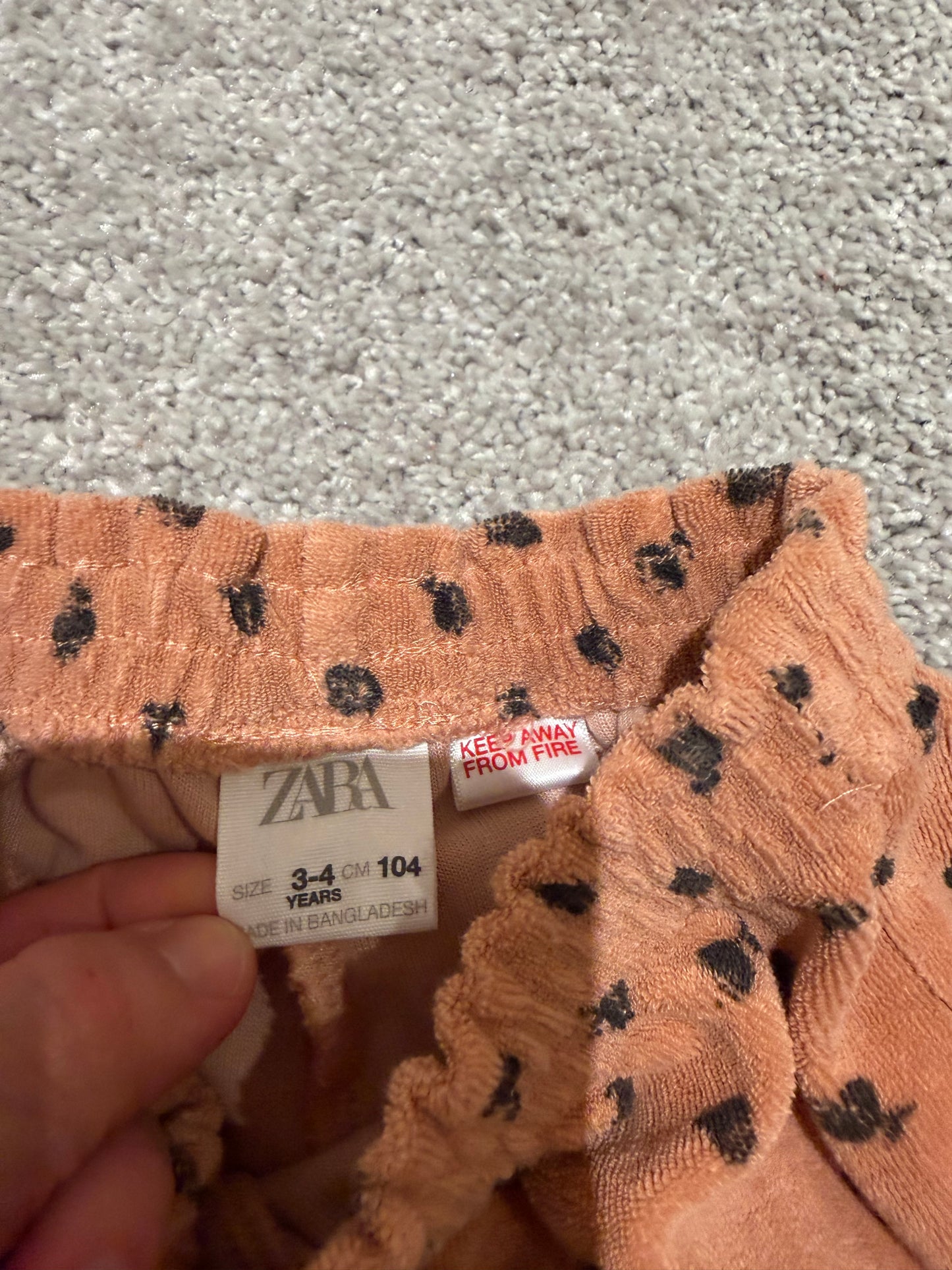 Zara Terry Cloth Matching Set Toddler Size 3-4 Years