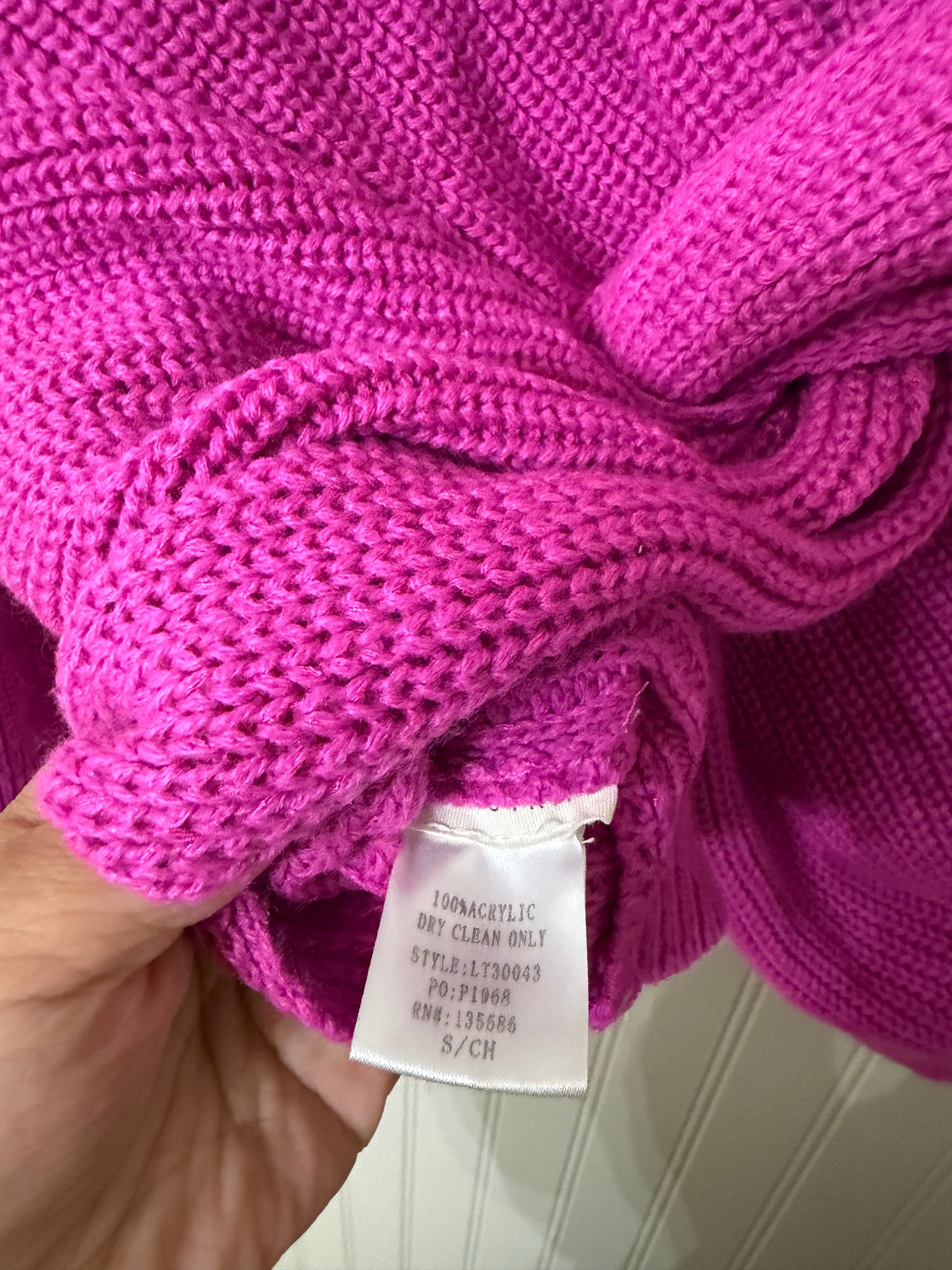 Twist Back Knit Sweater Women’s Small Magenta