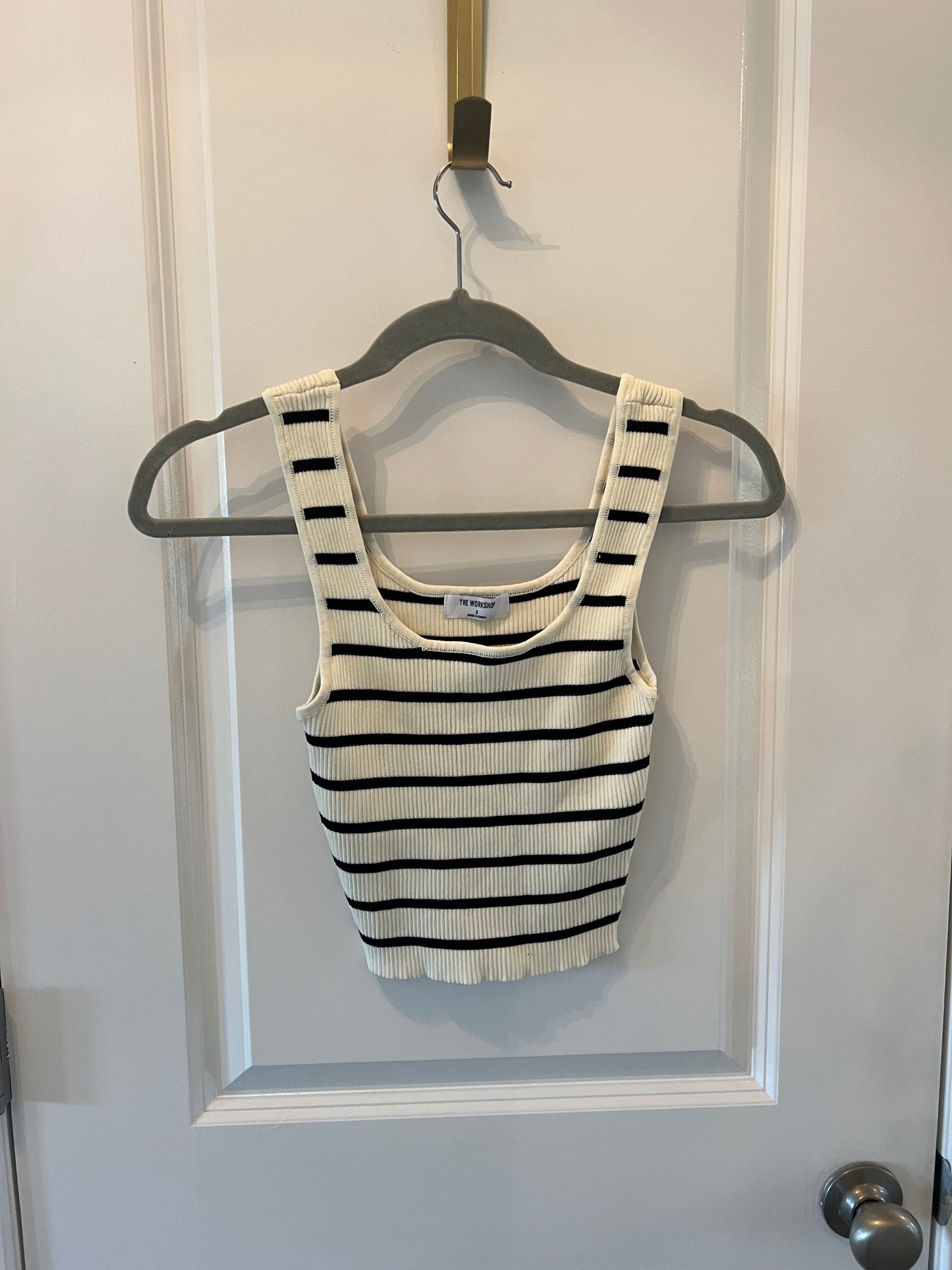 The Workshop Black & Cream Tank Size Small