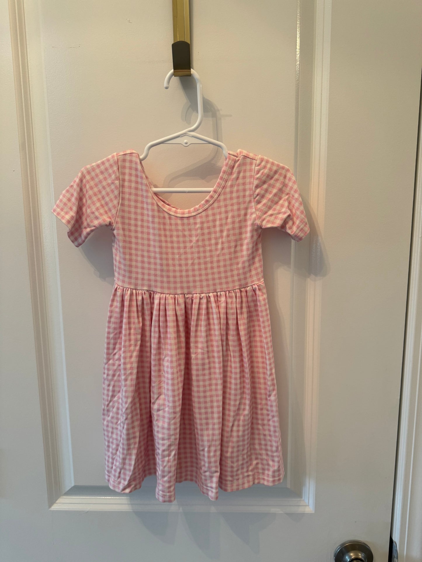 Polished Prints Gingham Dress Toddler Girl Size 3T Pink