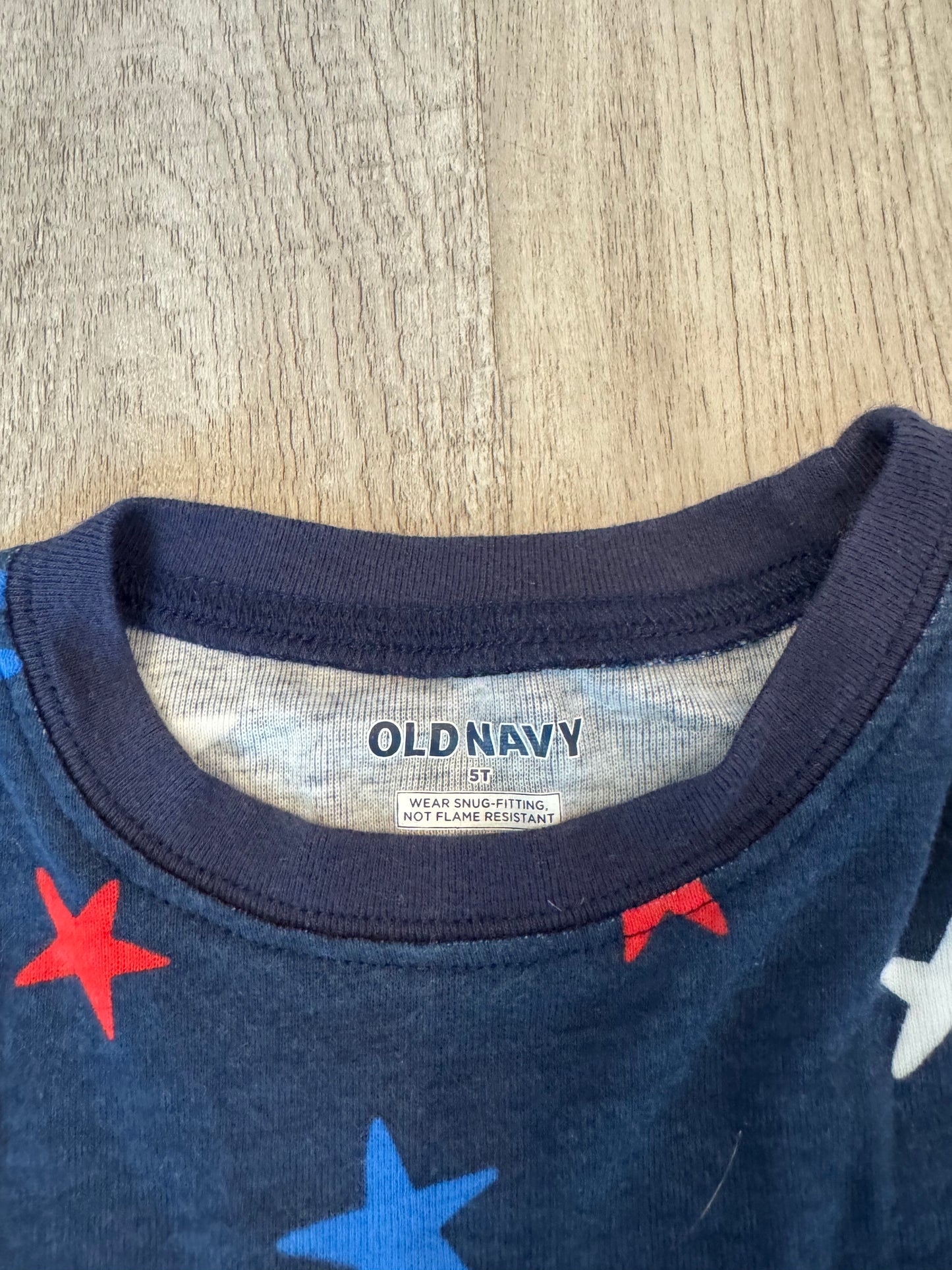 Old Navy Americana Star Print Pajamas Matching Set Toddler Size 5T Navy