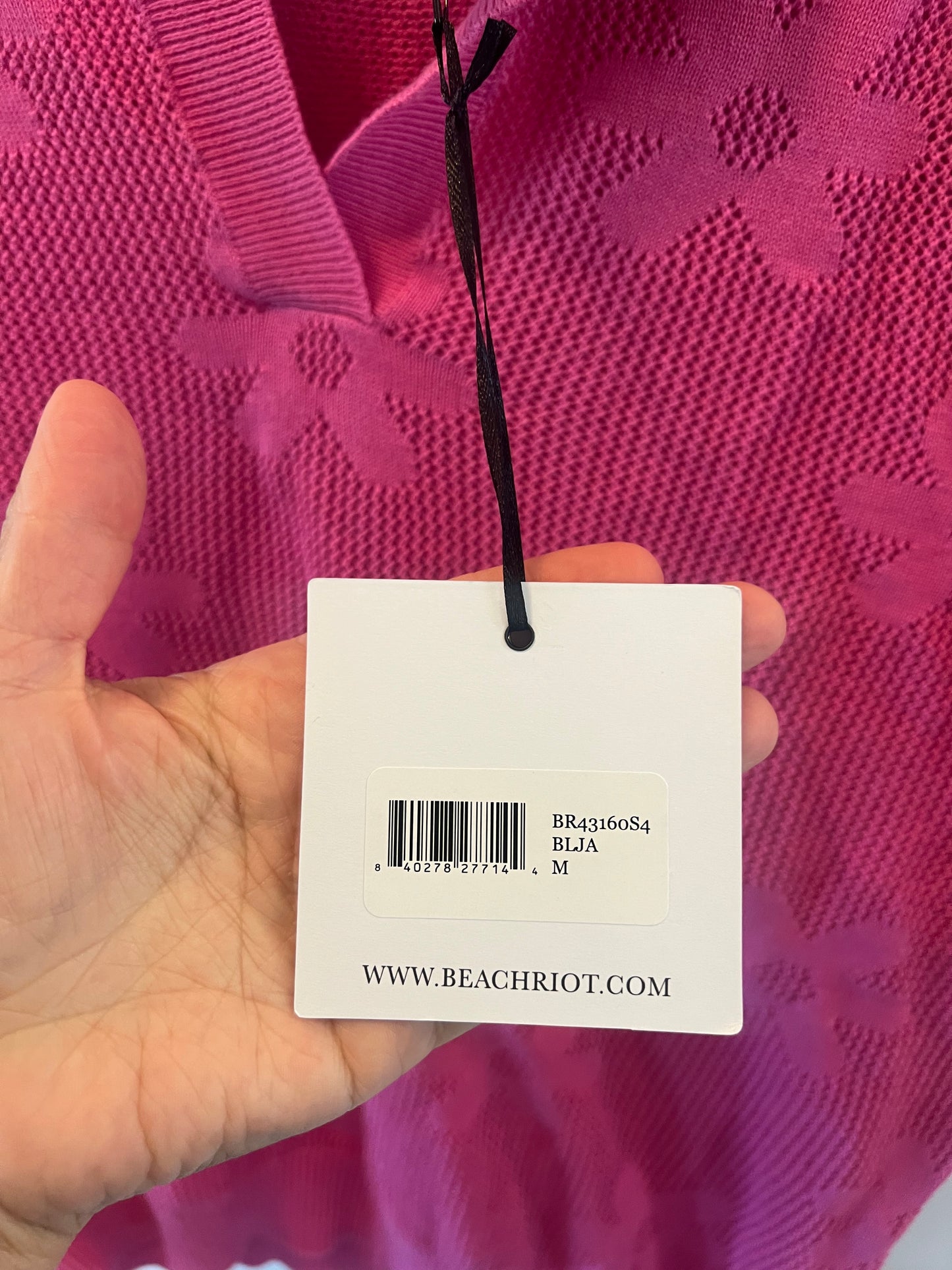 Beach Riot Short Sleeve Polo Women’s Size Medium Pink