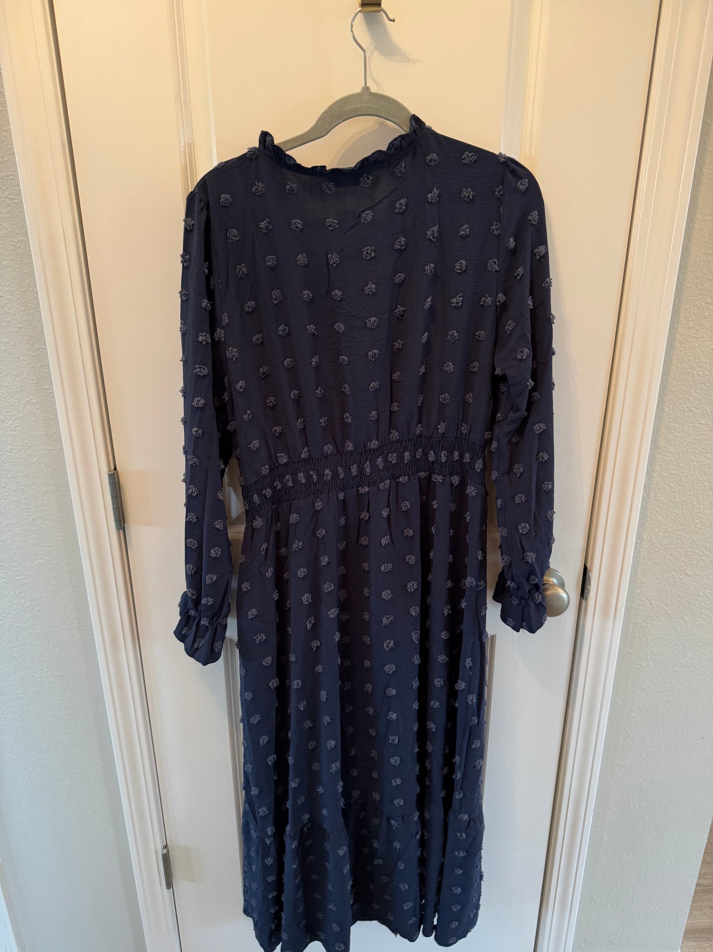 VNeck Midi Dress Women’s Large Navy NWT